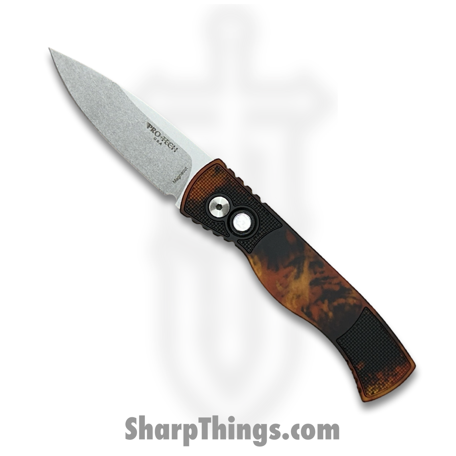 ProTech - T201-DF - Del Fuego TR 2 - Automatic Knife - CPM MagnaCut Stonewash Drop Point - 6061-T6 Aluminum - Black
