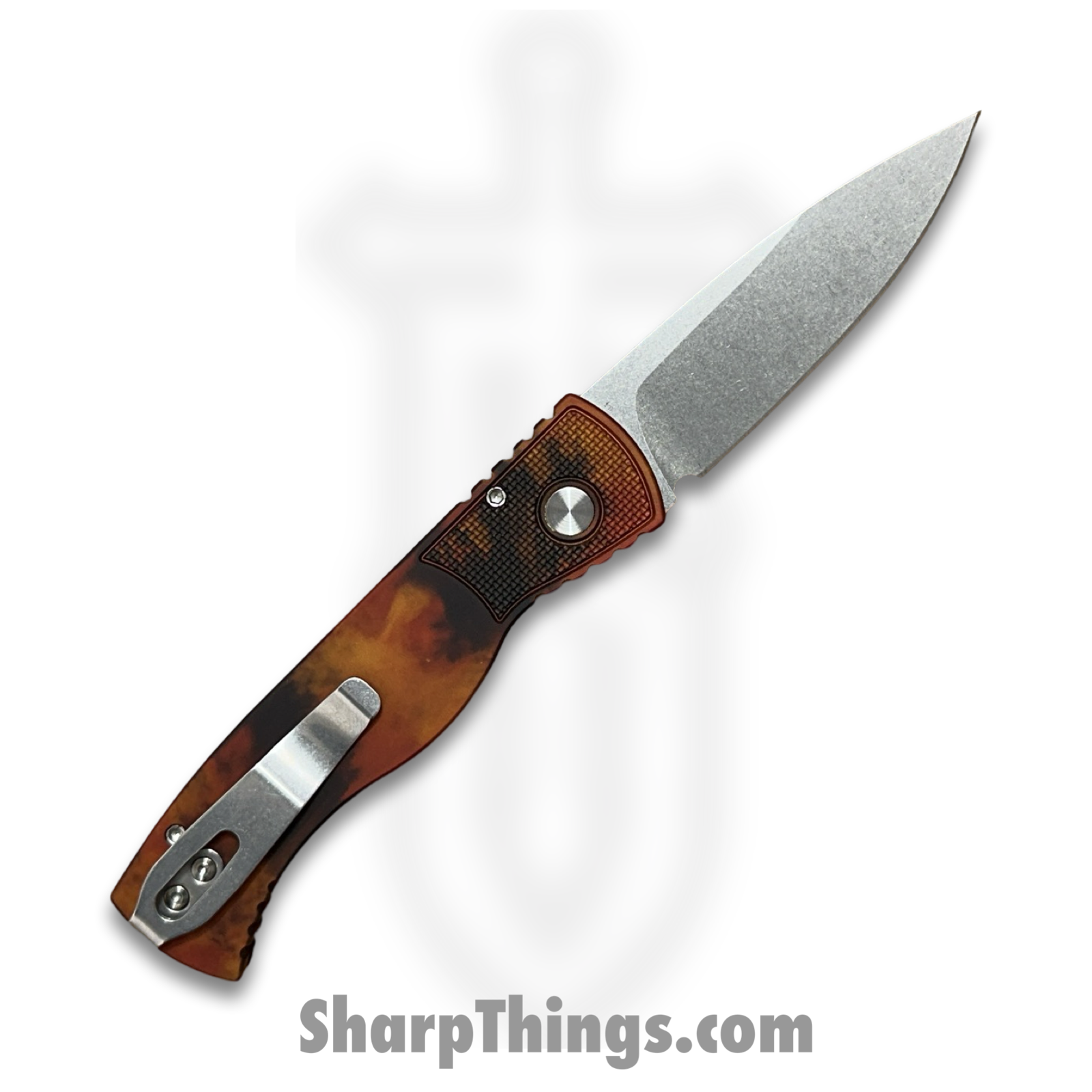 ProTech - T201-DF - Del Fuego TR 2 - Automatic Knife - CPM MagnaCut Stonewash Drop Point - 6061-T6 Aluminum - Black - Image 2