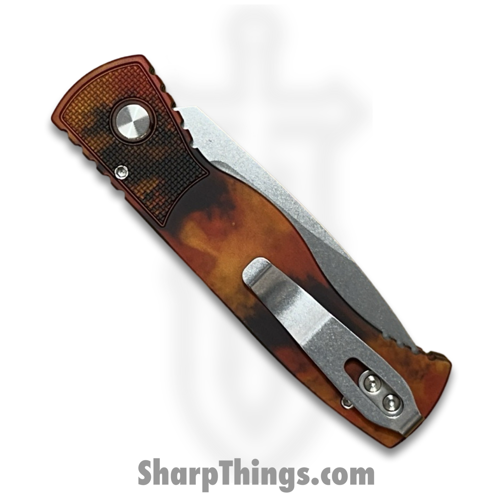 ProTech - T201-DF - Del Fuego TR 2 - Automatic Knife - CPM MagnaCut Stonewash Drop Point - 6061-T6 Aluminum - Black - Image 4