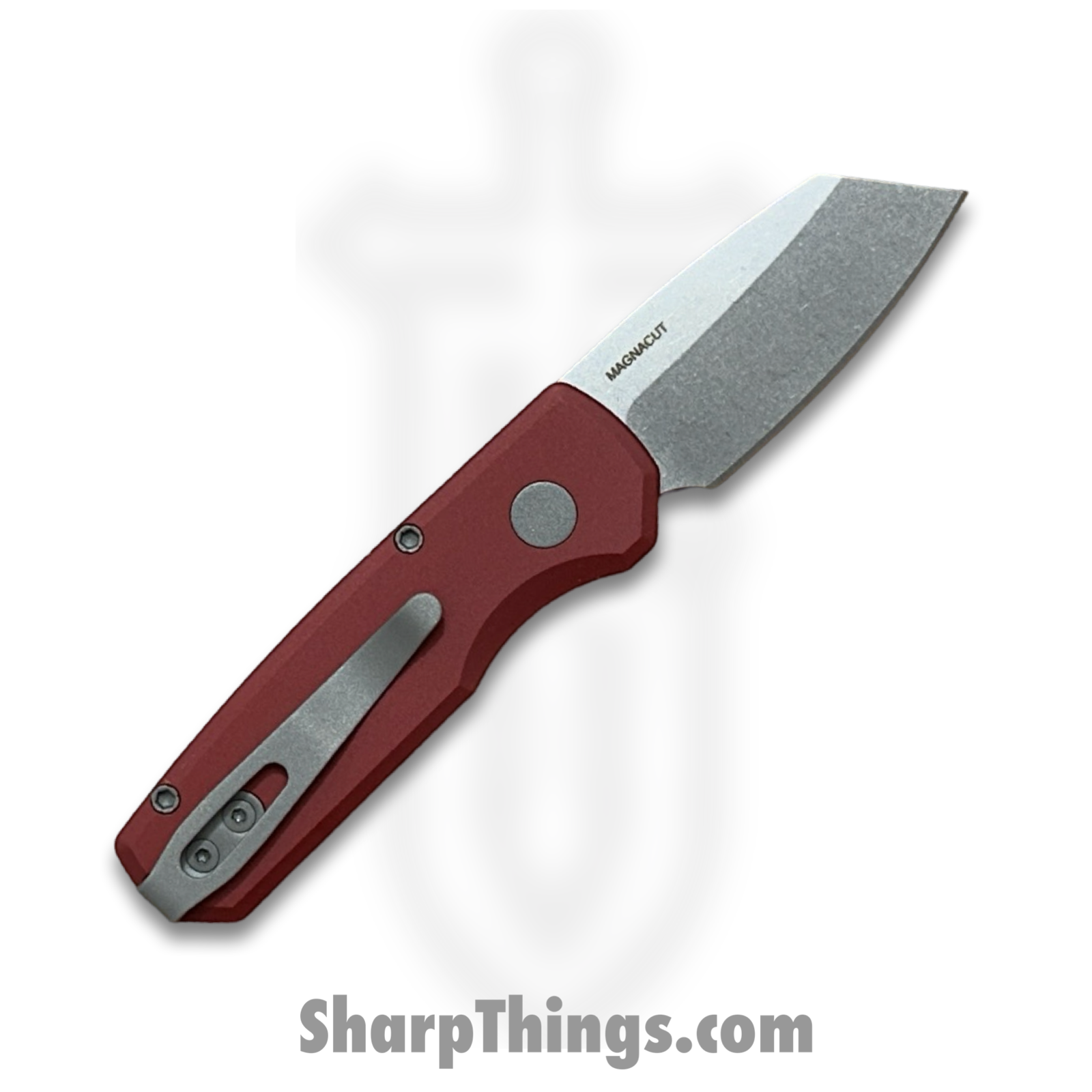 ProTech - R5401-Red - Runt 5 - Automatic Knife - CPM MagnaCut Stonewash Reverse Tanto - 6061-T6 Aluminum - Red - Image 2