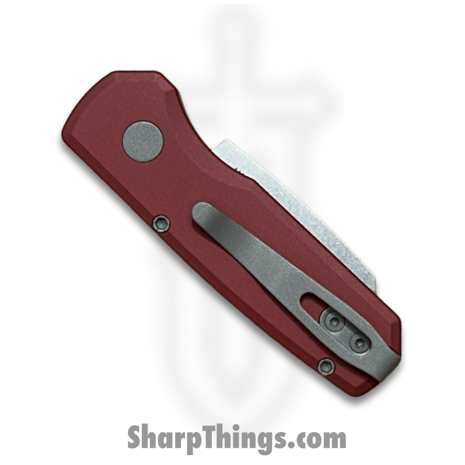 ProTech - R5401-Red - Runt 5 - Automatic Knife - CPM MagnaCut Stonewash Reverse Tanto - 6061-T6 Aluminum - Red - Image 4