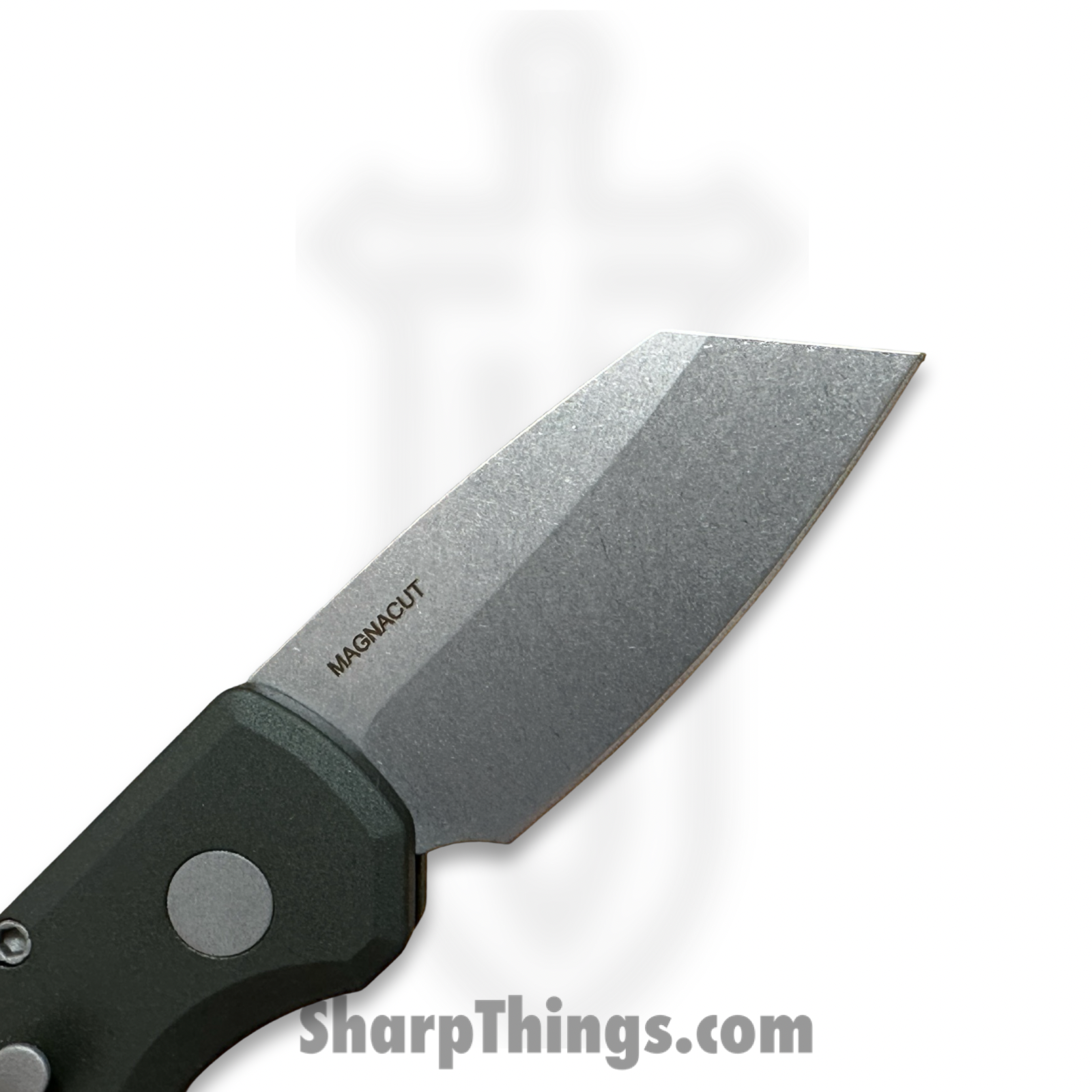 ProTech - R5401-Green - Runt 5 - Automatic Knife - CPM MagnaCut Stonewash Reverse Tanto - 6061-T6 Aluminum - Green - Image 7