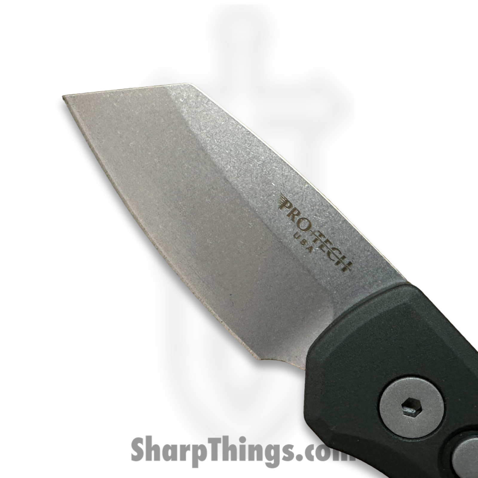 ProTech - R5401-Green - Runt 5 - Automatic Knife - CPM MagnaCut Stonewash Reverse Tanto - 6061-T6 Aluminum - Green - Image 6