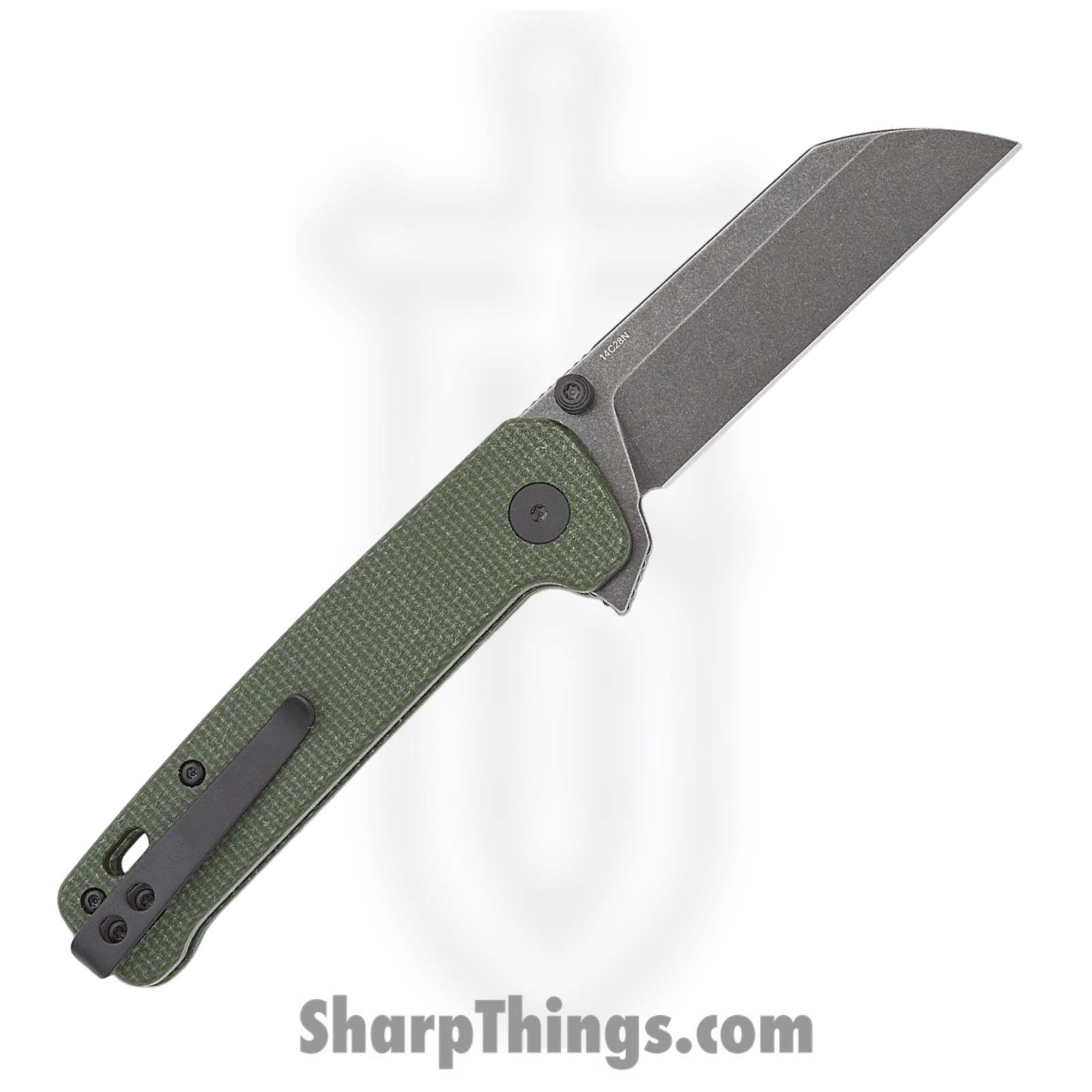 QSP - QS130BLC2 - Penguin - Folding Knife - 14C28N Stonewash Sheepsfoot - Micarta - Green - Image 2