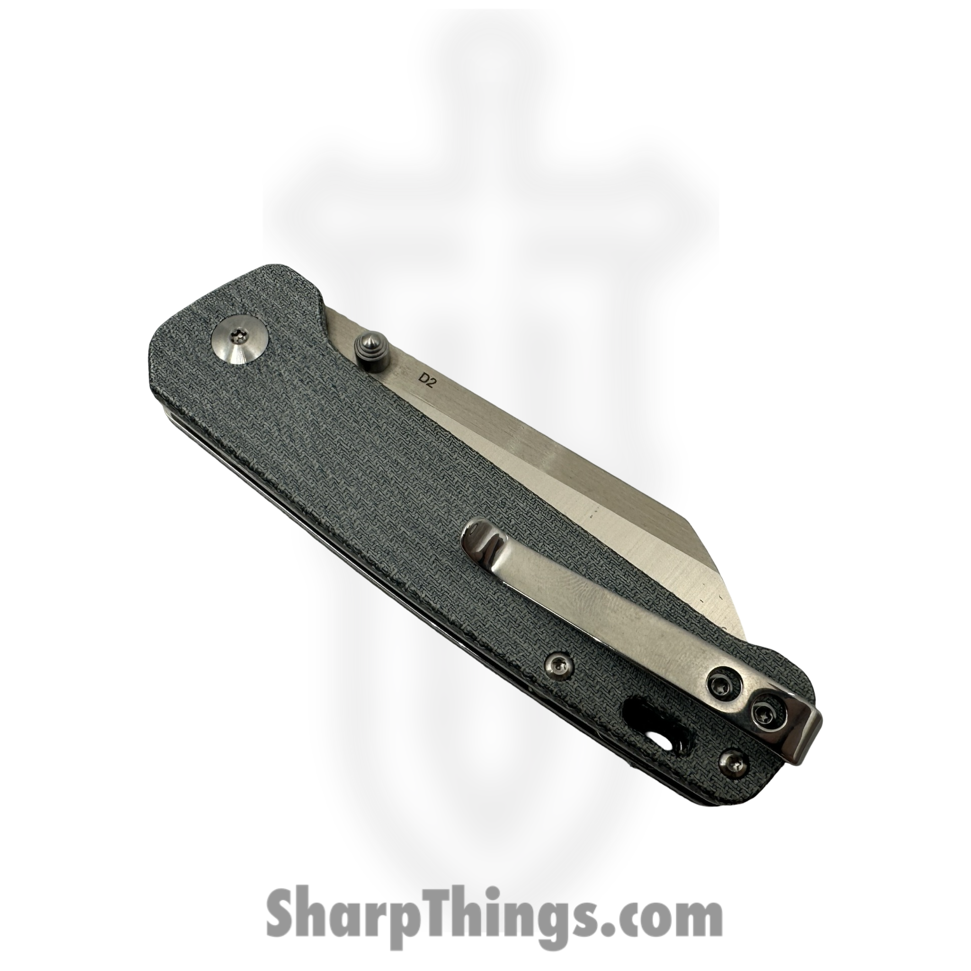 QSP - QS130B - Penguin - Folding Knife - D2 Two Tone Sheepsfoot - Linen Micarta - Blue - Image 4
