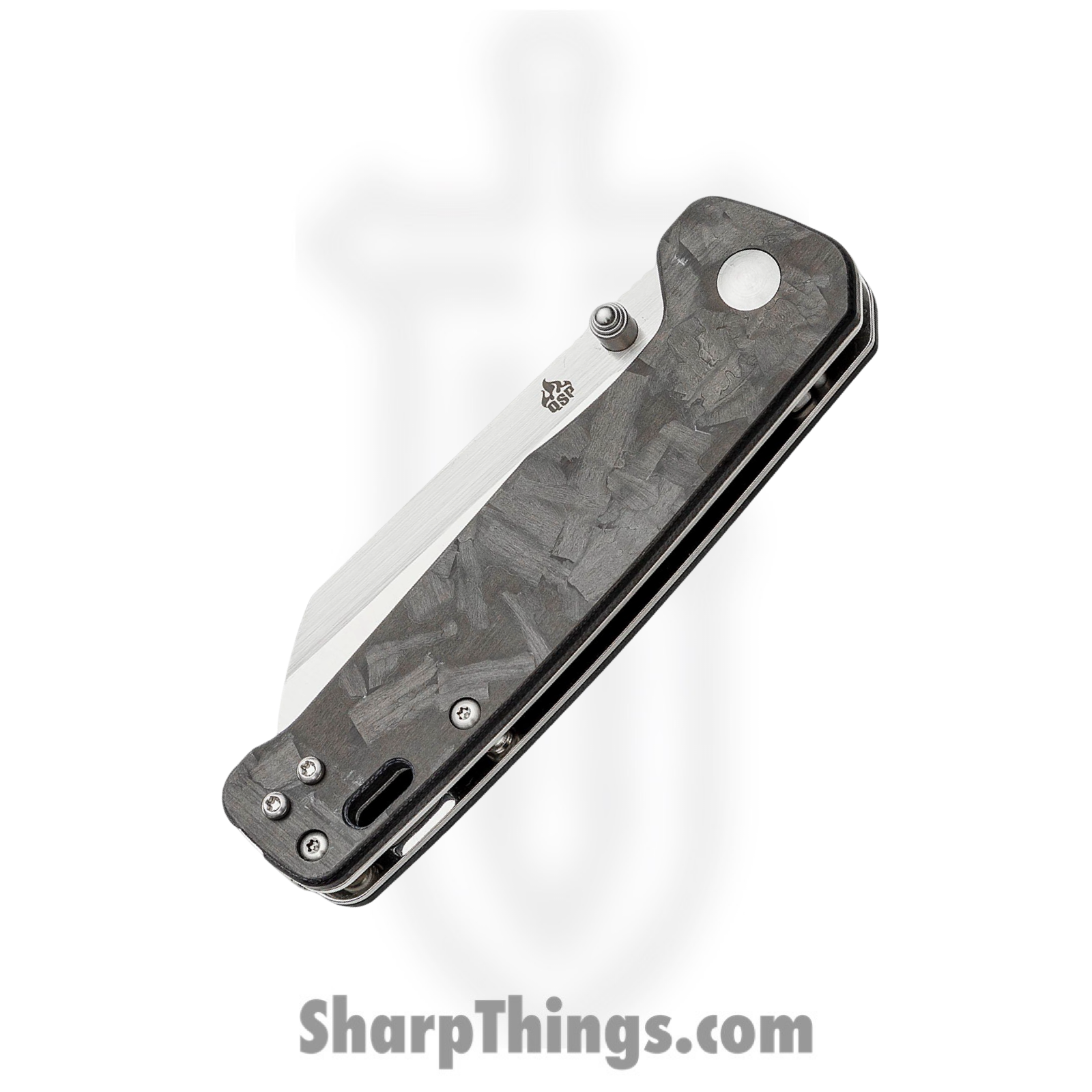 QSP - QS130T - Penguin - Folding Knife - D2 Two Tone Sheepsfoot - Shredded CF - Black - Image 3