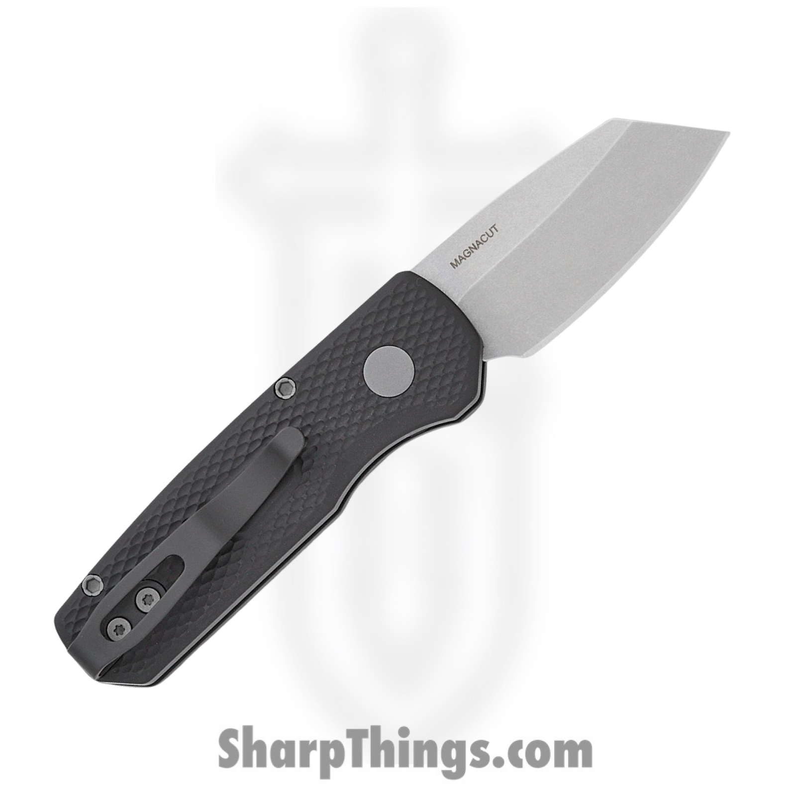 ProTech - R5405 - Runt 5 - Automatic Knife - Magnacut Stonewash Reverse Tanto - Aluminum - Black - Image 2