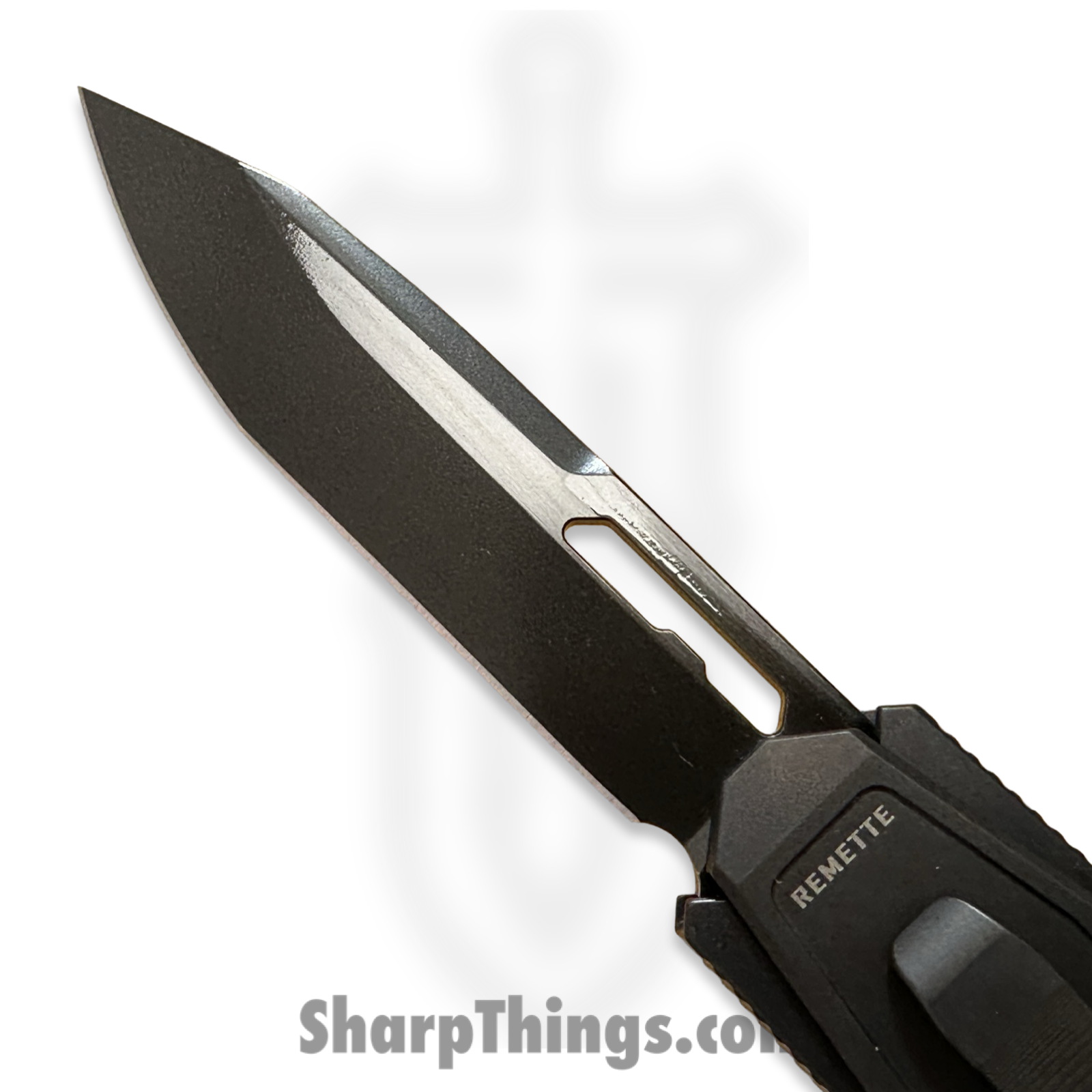 Remette - ZL101A6 - RT Swordfish - OTF Gravity Knife - Black Pearl DLC M390 Tanto - Sleek Style - Jigged Titanium w Carbon Fiber Inlay - Black - Image 11