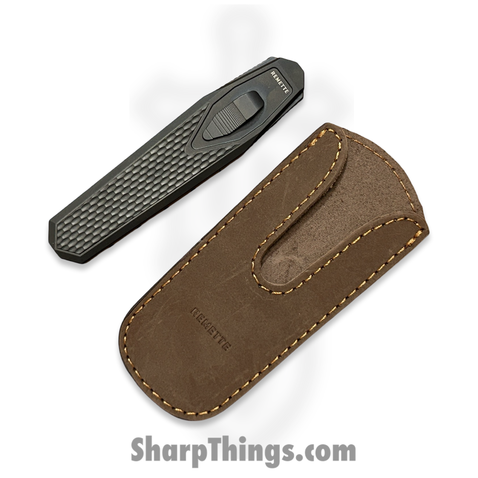 Remette - ZL101A6 - RT Swordfish - OTF Gravity Knife - Black Pearl DLC M390 Tanto - Sleek Style - Jigged Titanium w Carbon Fiber Inlay - Black - Image 5