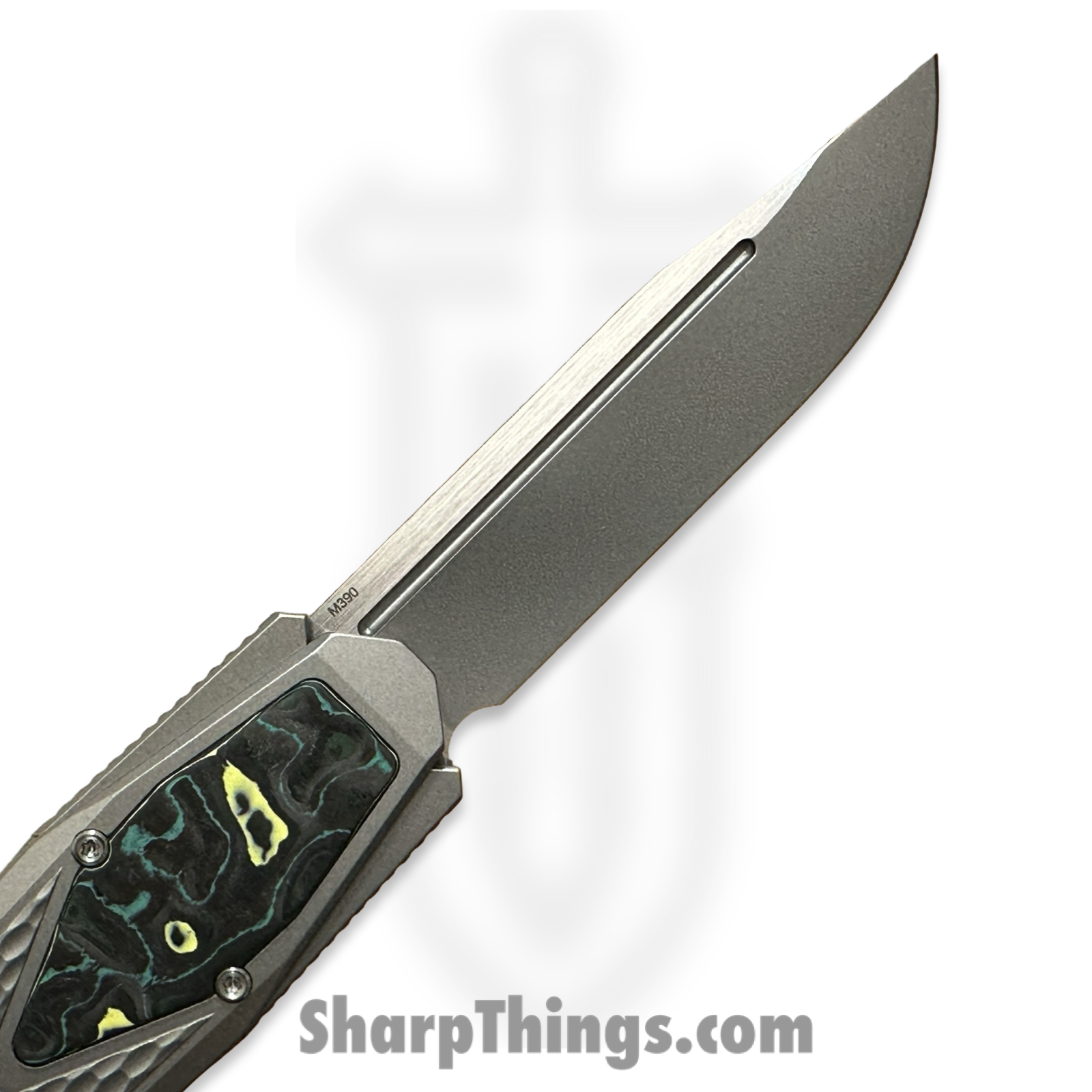 Remette - ZL101A2 - RT Swordfish - OTF Gravity Knife - Clip Point M390 Satin/Blasted - Sleek Jigged Titanium w Carbon Fiber Inlay - Gray - Image 10
