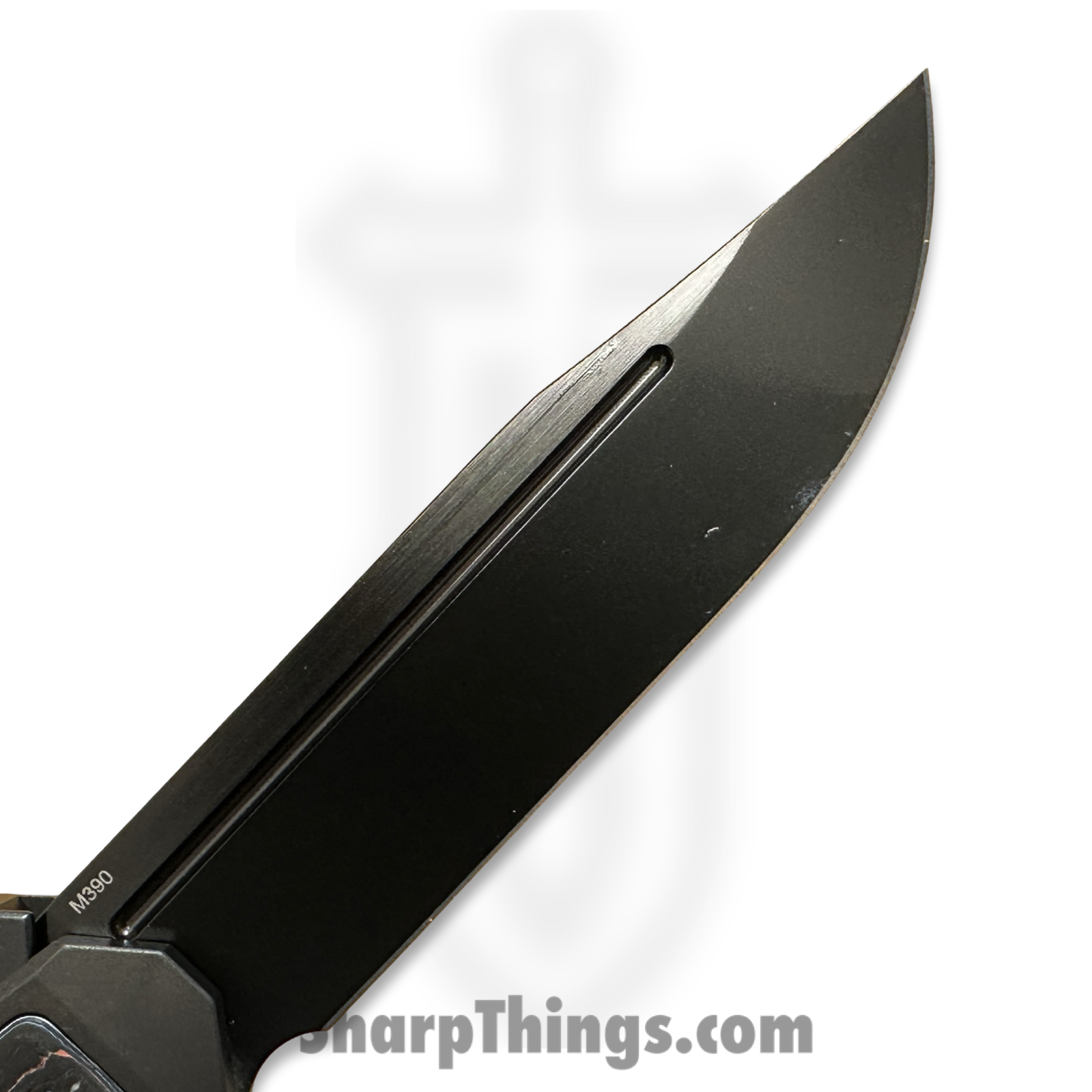 Remette - ZL101B5 - RT Swordfish - OTF Gravity Knife - Black Pearl DLC M390 Clip Point - Flair Style - Pattern Ti w CF Inlay - Black - Image 14