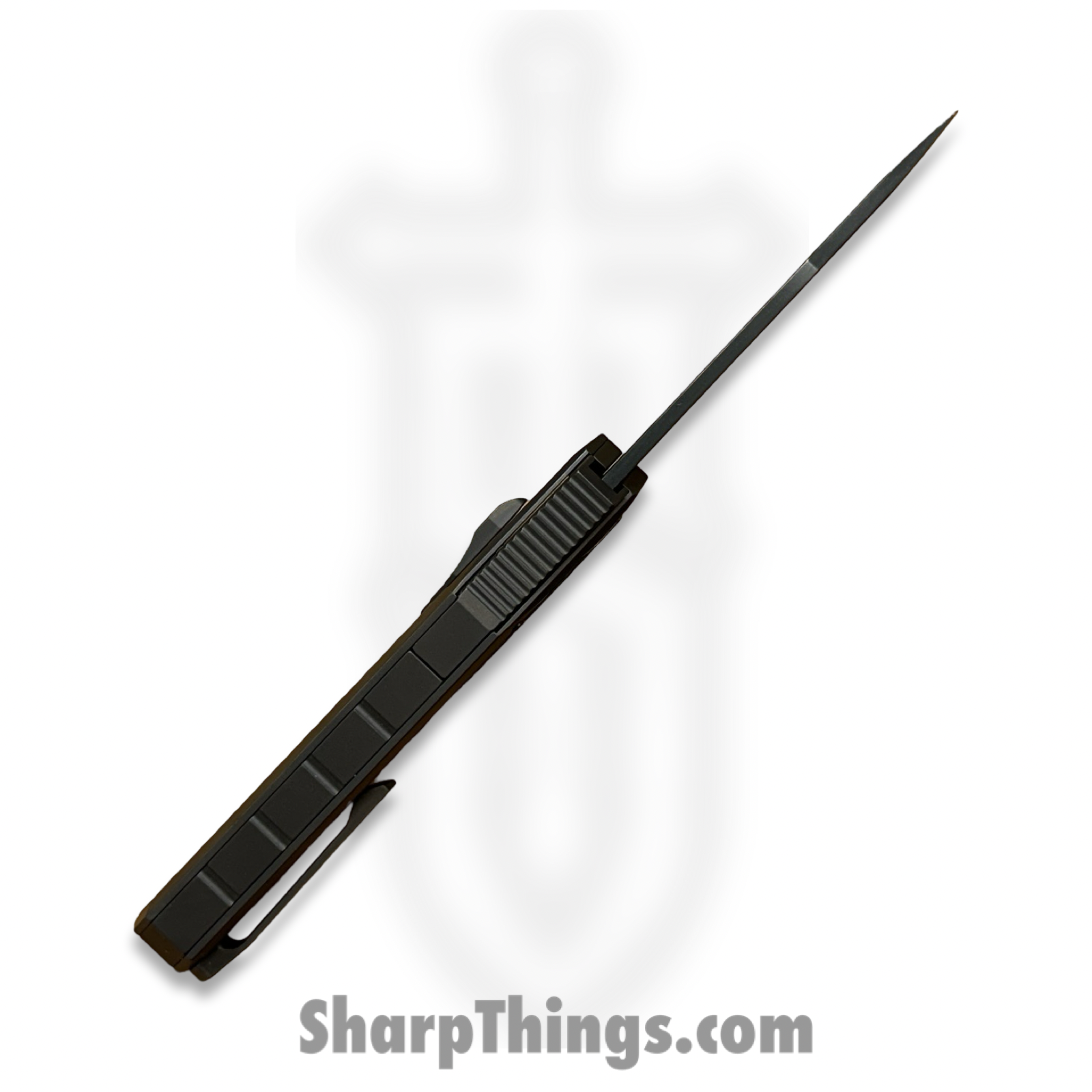 Remette - ZL101B5 - RT Swordfish - OTF Gravity Knife - Black Pearl DLC M390 Clip Point - Flair Style - Pattern Ti w CF Inlay - Black - Image 10