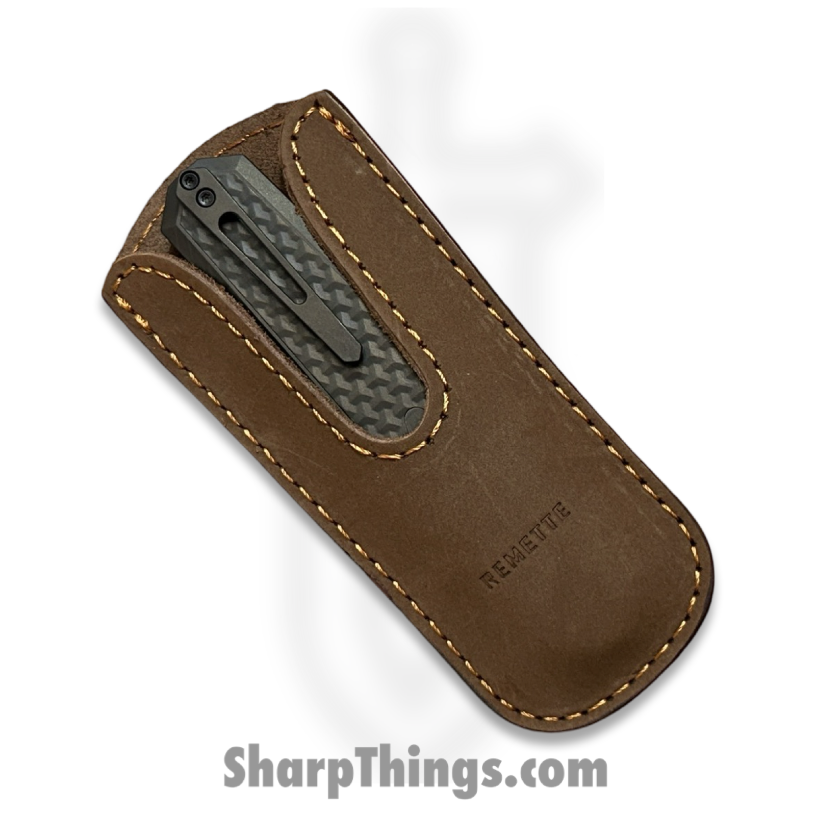 Remette - ZL101B5 - RT Swordfish - OTF Gravity Knife - Black Pearl DLC M390 Clip Point - Flair Style - Pattern Ti w CF Inlay - Black - Image 5
