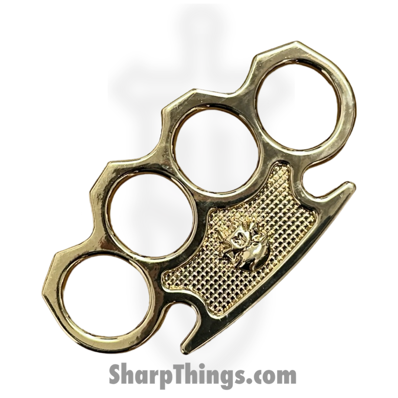 VOC - KN-13-GD - Skull Heavy Duty Metal Buckle Paper Weight - Solid Brass - Gold - Image 3