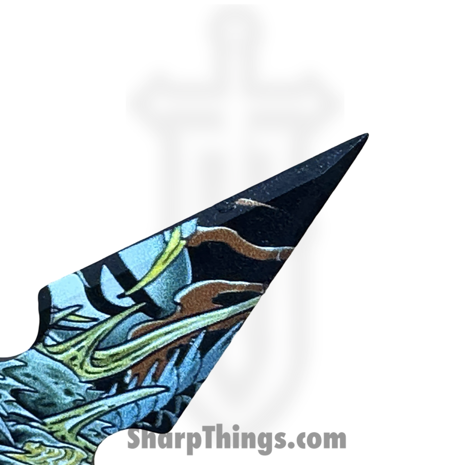 VOC - PP-125-4DR - 4in 4 Point Dragon Throwing Star - Fixed Blade Knife - Surgical Steel - Black Multi - Image 3