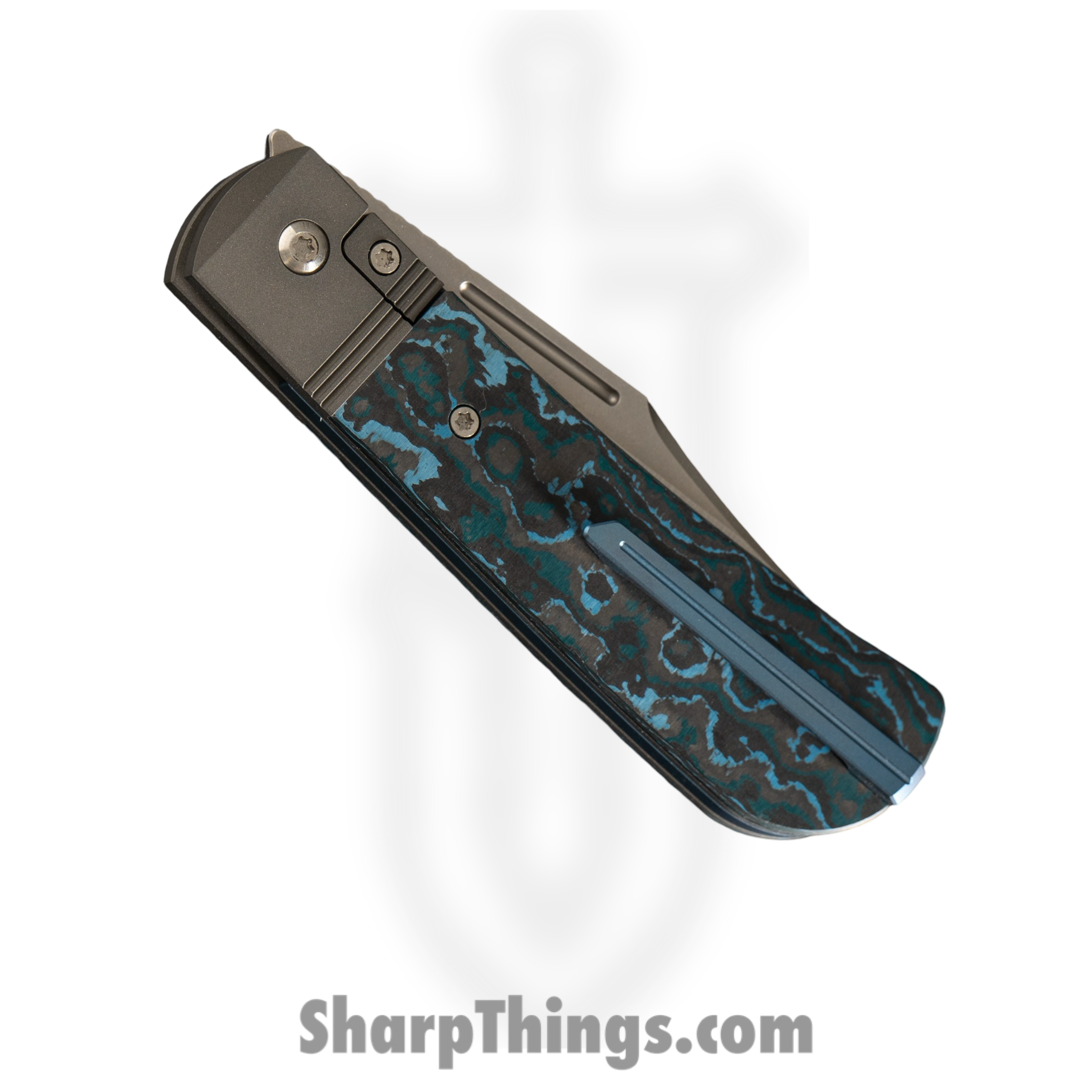 Jack Wolf Knives - THEBE-01-FC-ARCTIC - The Benny - Folding Knife - S90V Satin Clip Point - FAT Carbon Fiber - Artic Storm - Image 4