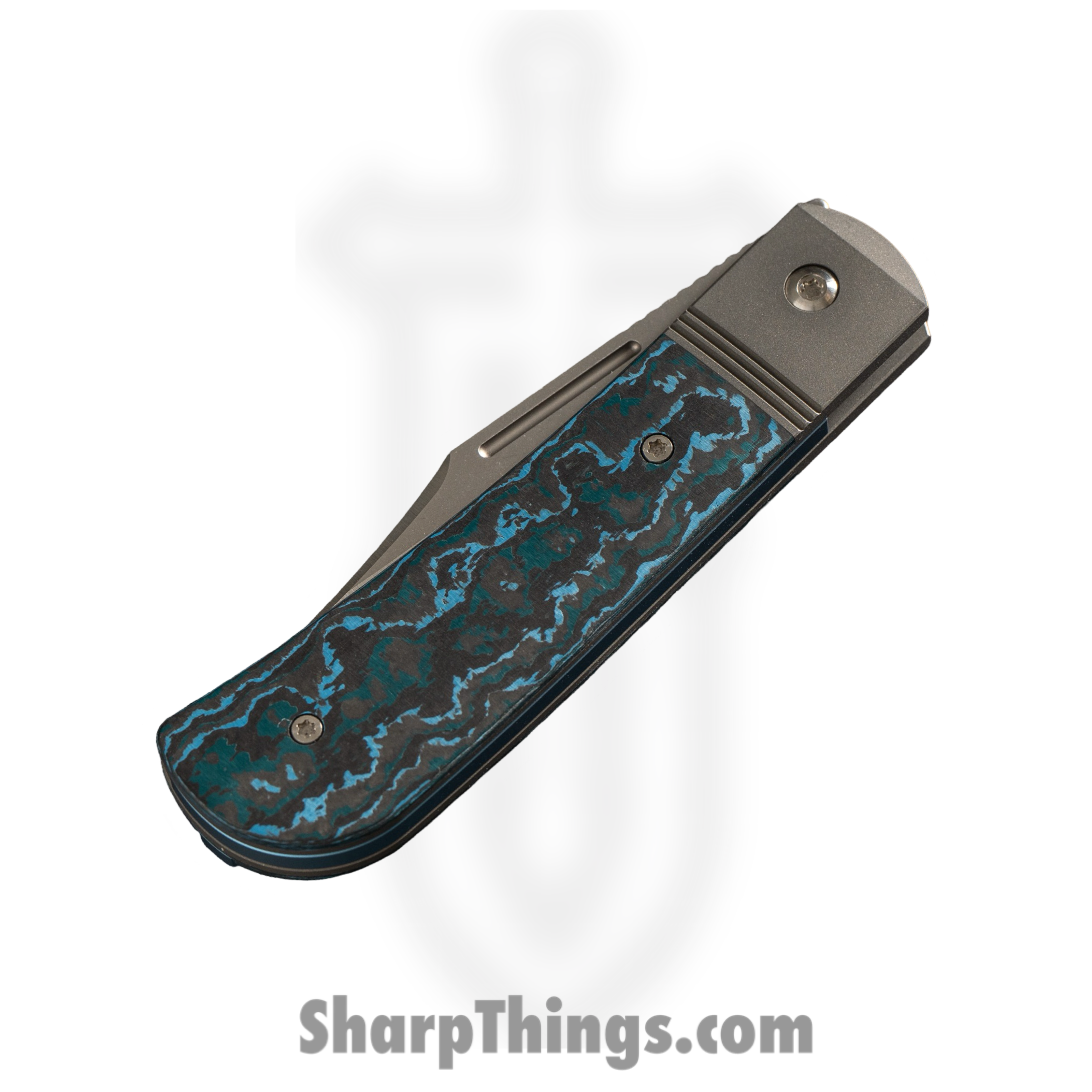 Jack Wolf Knives - THEBE-01-FC-ARCTIC - The Benny - Folding Knife - S90V Satin Clip Point - FAT Carbon Fiber - Artic Storm - Image 3