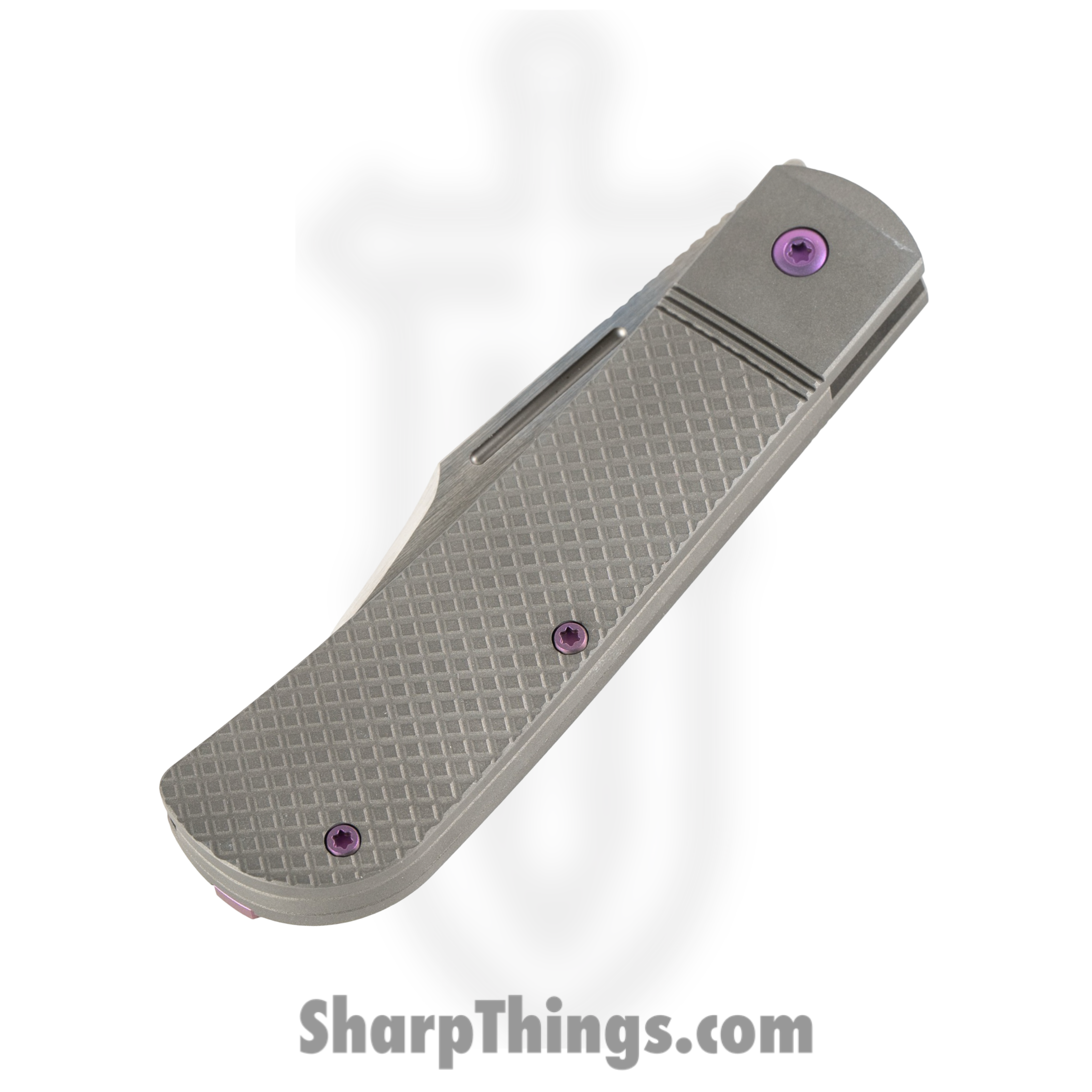 Jack Wolf Knives - THEBE-01-TI-XHATCH - The Benny - Folding Knife - S90V Satin Clip Point - Titanium - Purple - Image 3