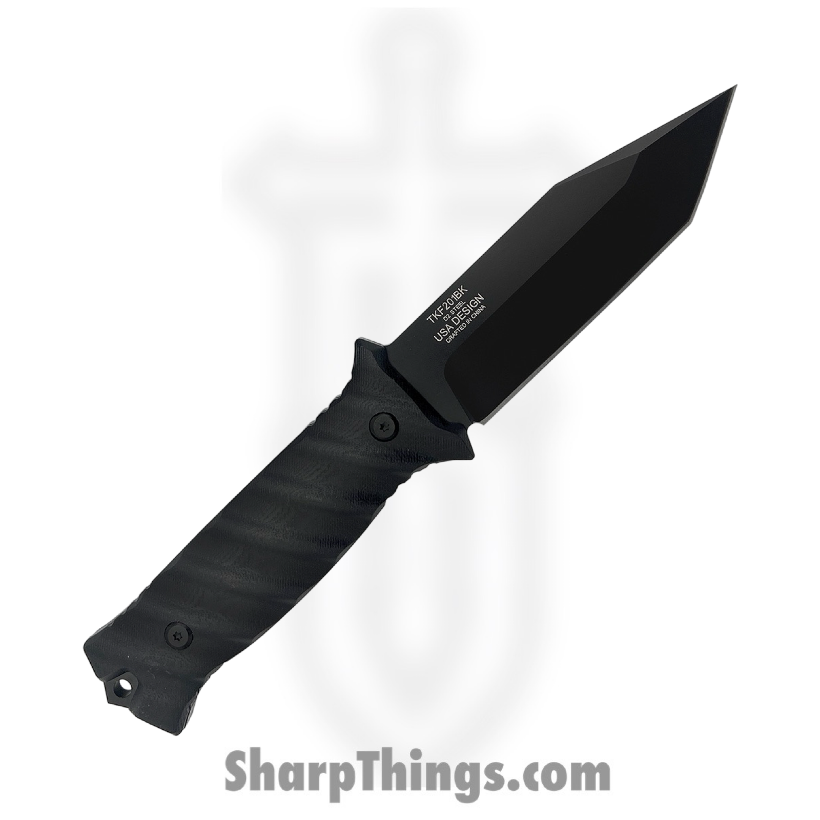 Takumitak - TKF201BK - Fulcrum - Fixed Blade Knife - D2 Blackwash Tanto - G10 - Black - Image 2