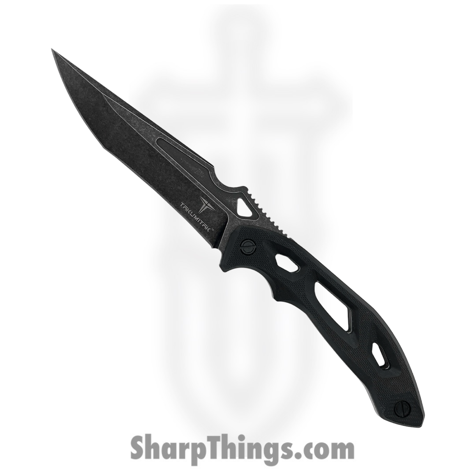 Takumitak - TKF209SW - Unhinged - Fixed Blade Knife - D2 Stonewash Recurve - G10 - Black