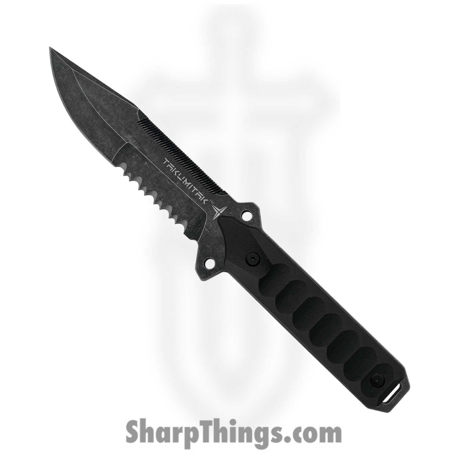 Takumitak - TKF213SW - Escort - Fixed Blade Knife - D2 Stonewash Drop Point - G10 - Black