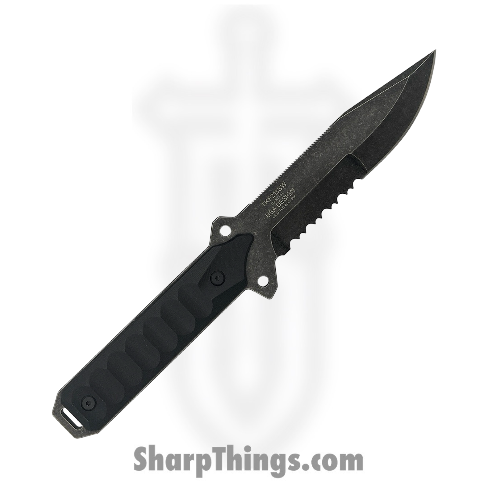 Takumitak - TKF213SW - Escort - Fixed Blade Knife - D2 Stonewash Drop Point - G10 - Black - Image 2