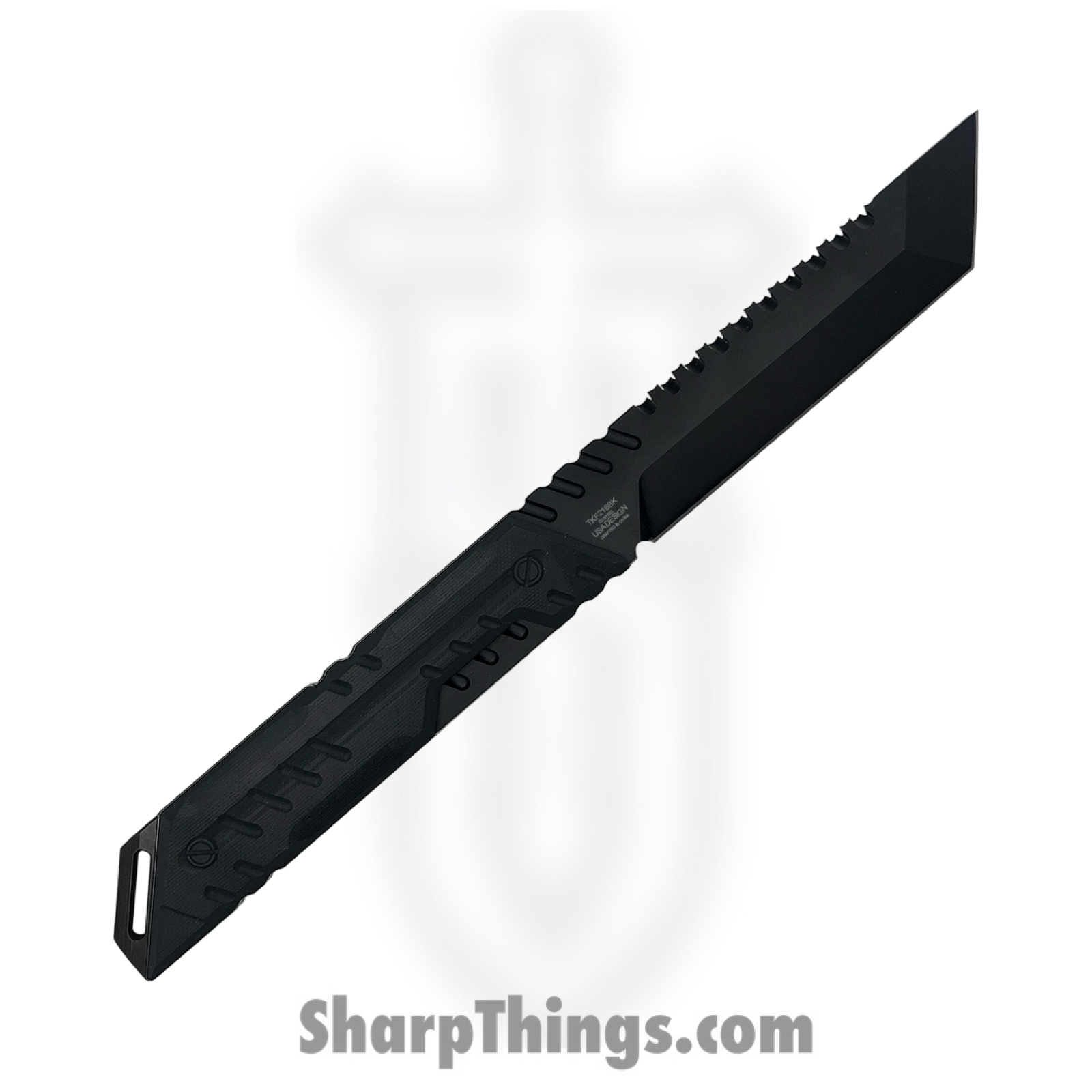 Takumitak - TKF216BK - Solution - Fixed Blade Knife - D2 Blackwash Tanto - G10 - Black - Image 2