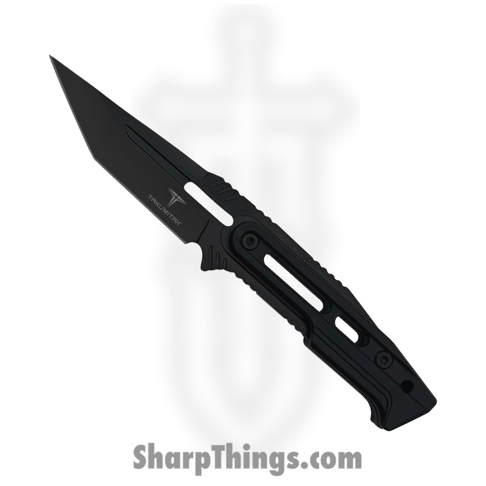 Takumitak - TKF301 - Heat - Fixed Blade Knife - 3Cr13 SS Coated Tanto - FRN - Black/ Coyote Tan