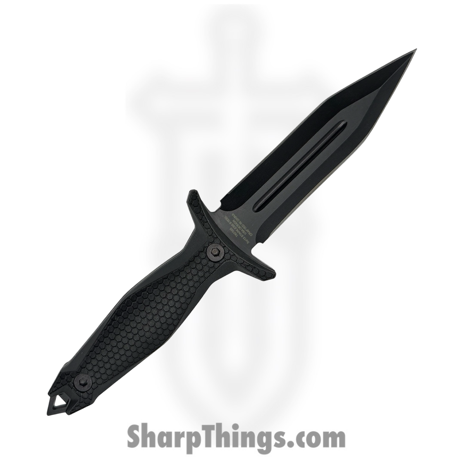 Takumitak - TKF303 - Protector - Fixed Blade Knife - 3Cr13 SS Coated Spear Point - FRN - Black/ Coyote Tan - Image 2