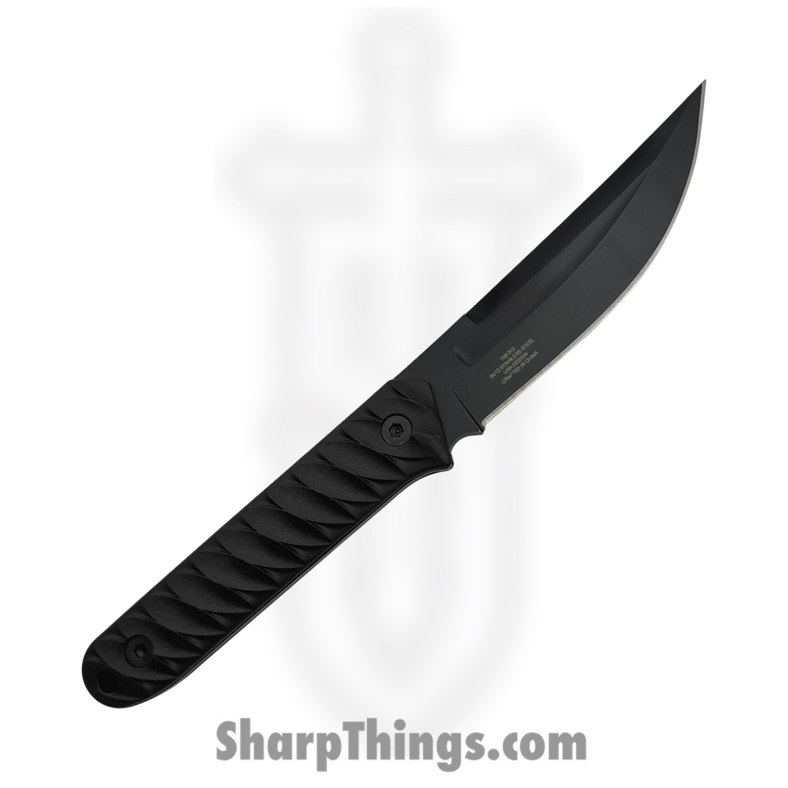 Takumitak - TKF313 - Ninja - Fixed Blade Knife - 3Cr13 SS Coated Trailing Point - FRN - Black/ Coyote Tan - Image 2