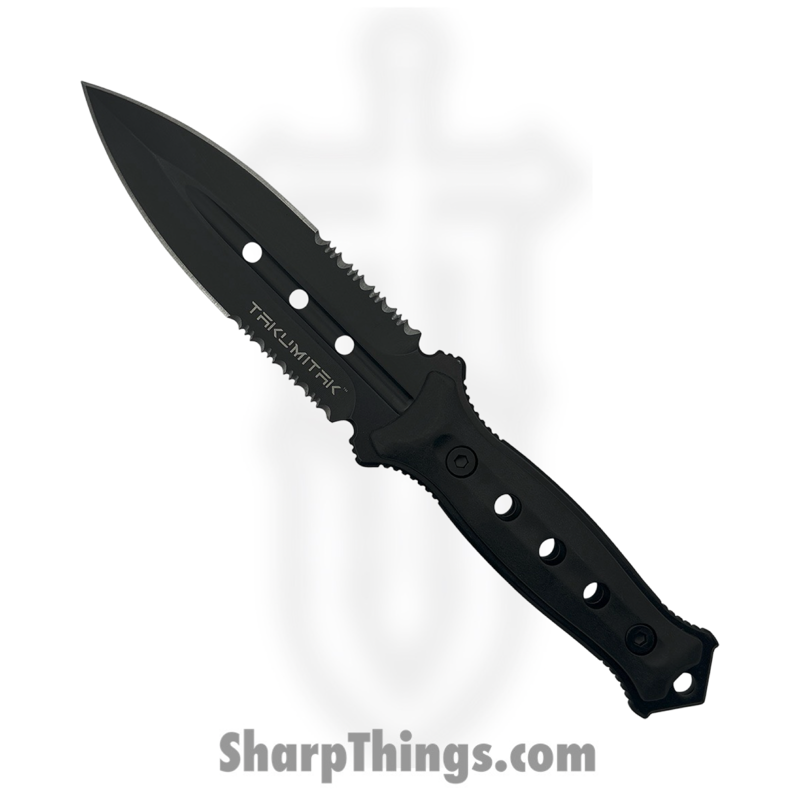 Takumitak - TKF316 - Unrestricted - Fixed Blade Knife - 3Cr13 SS Coated Spear Point - FRN - Black/ Coyote Tan