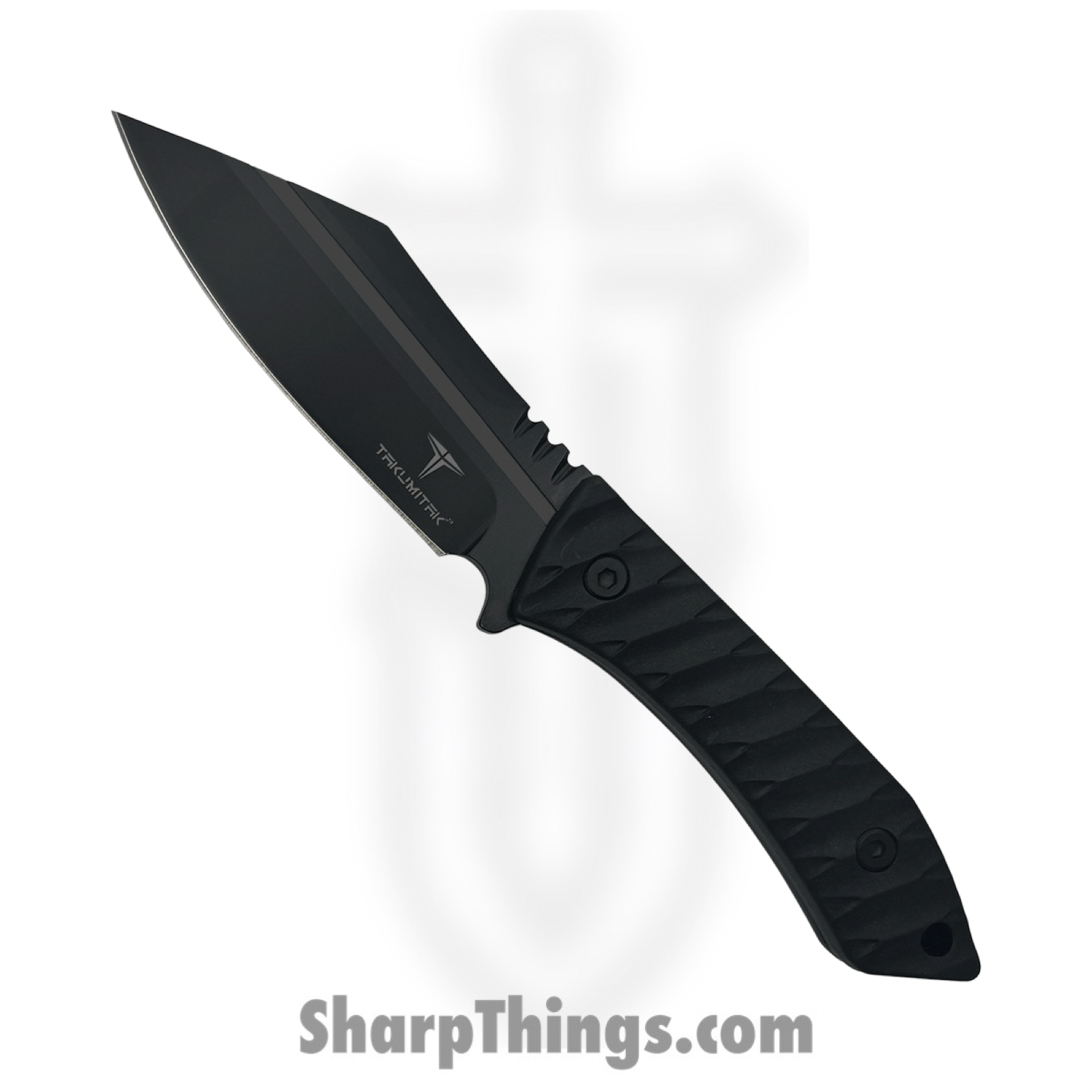 Takumitak - TKF318 - Asym - Fixed Blade Knife - 3Cr13 SS Coated Sheepsfoot - FRN - Black/ Coyote Tan