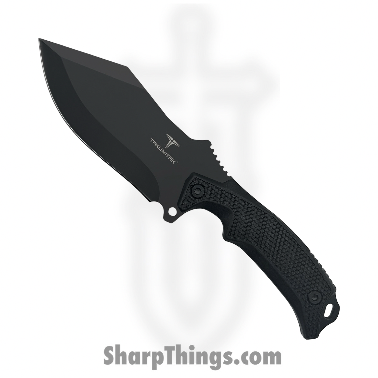 Takumitak - TKF319 - Neuter - Fixed Blade Knife - 3Cr13 SS Coated Drop Point - FRN - Black/ Coyote Tan
