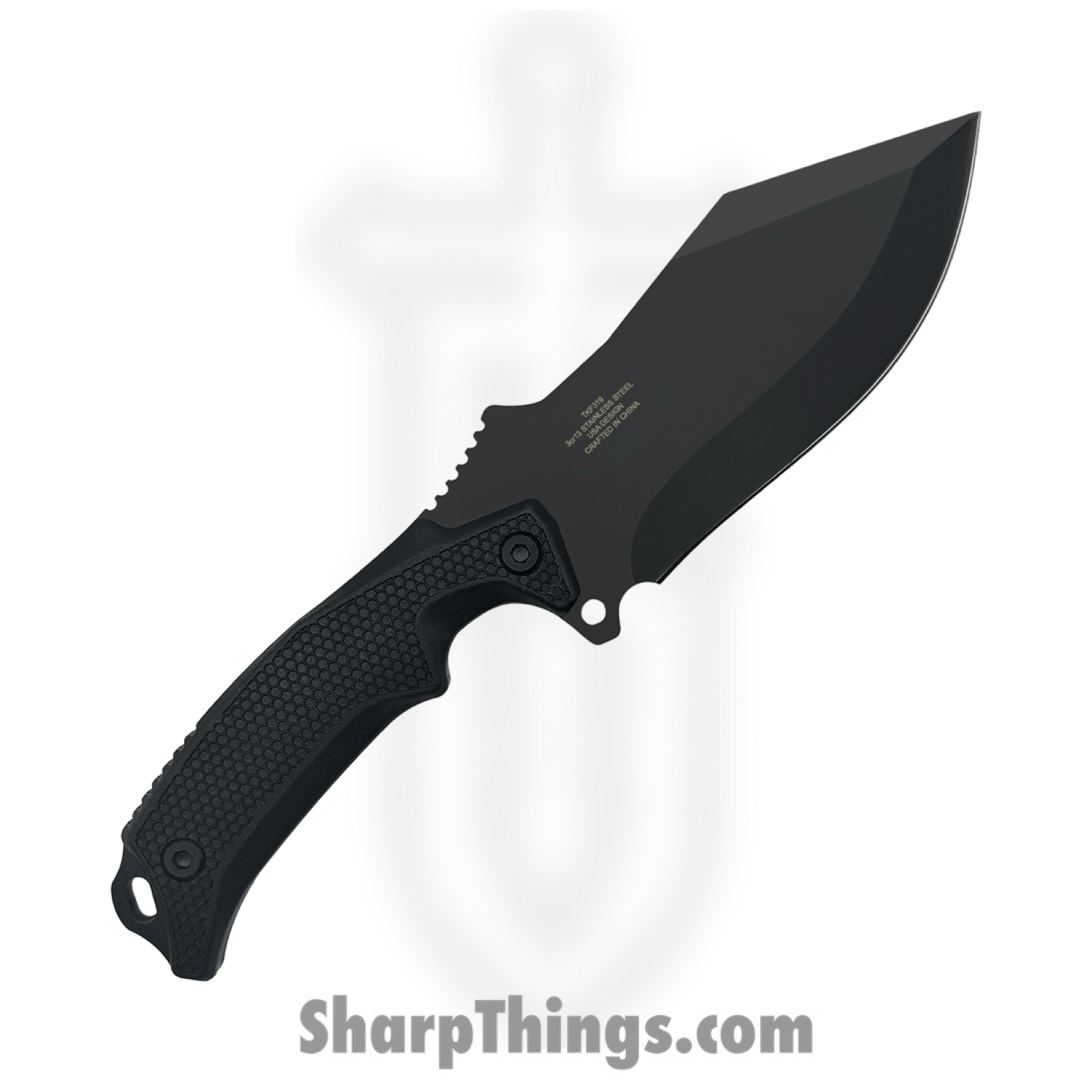 Takumitak - TKF319 - Neuter - Fixed Blade Knife - 3Cr13 SS Coated Drop Point - FRN - Black/ Coyote Tan - Image 2