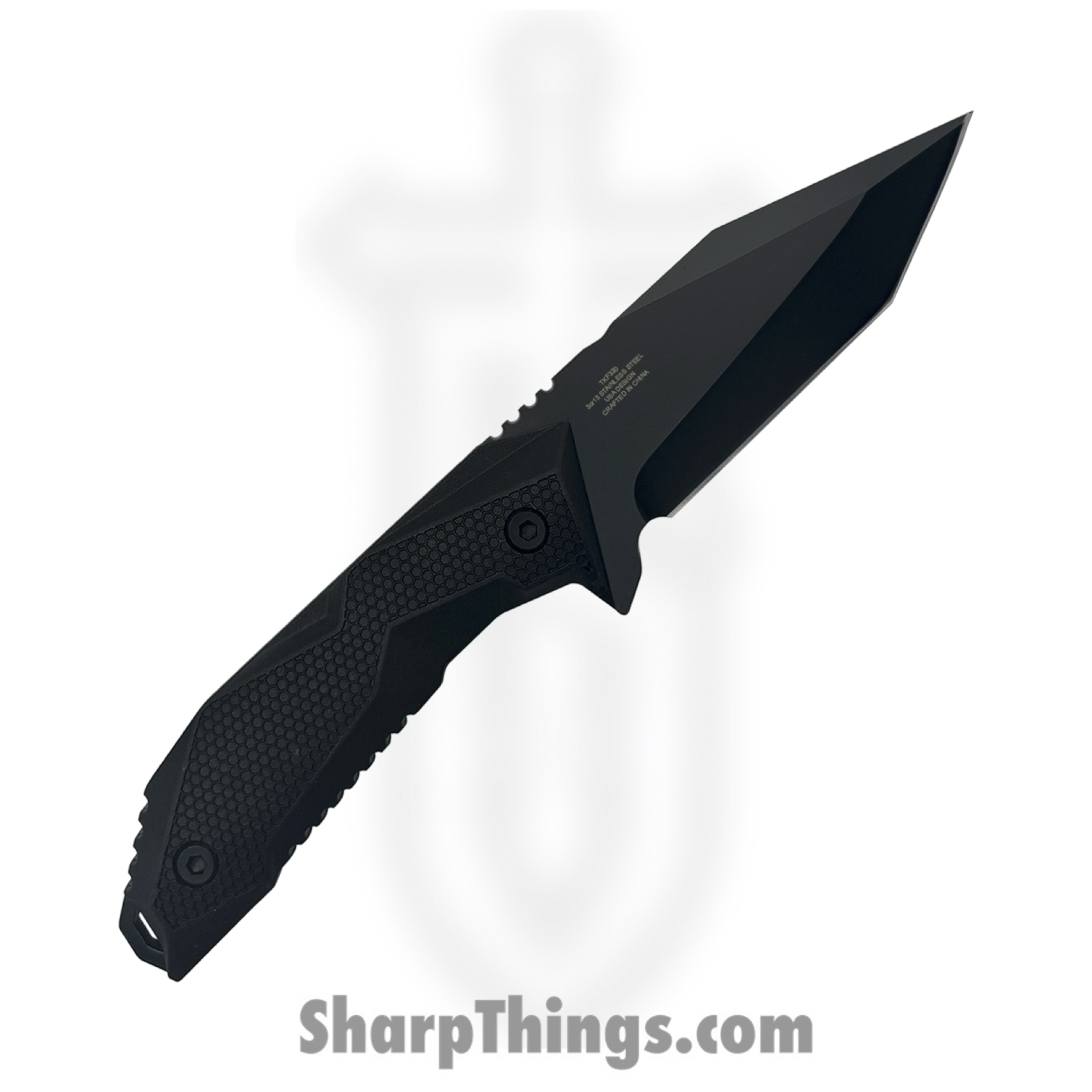 Takumitak - TKF320 - Terminal - Fixed Blade Knife - 3Cr13 SS Coated Tanto - FRN - Black/ Coyote Tan - Image 2