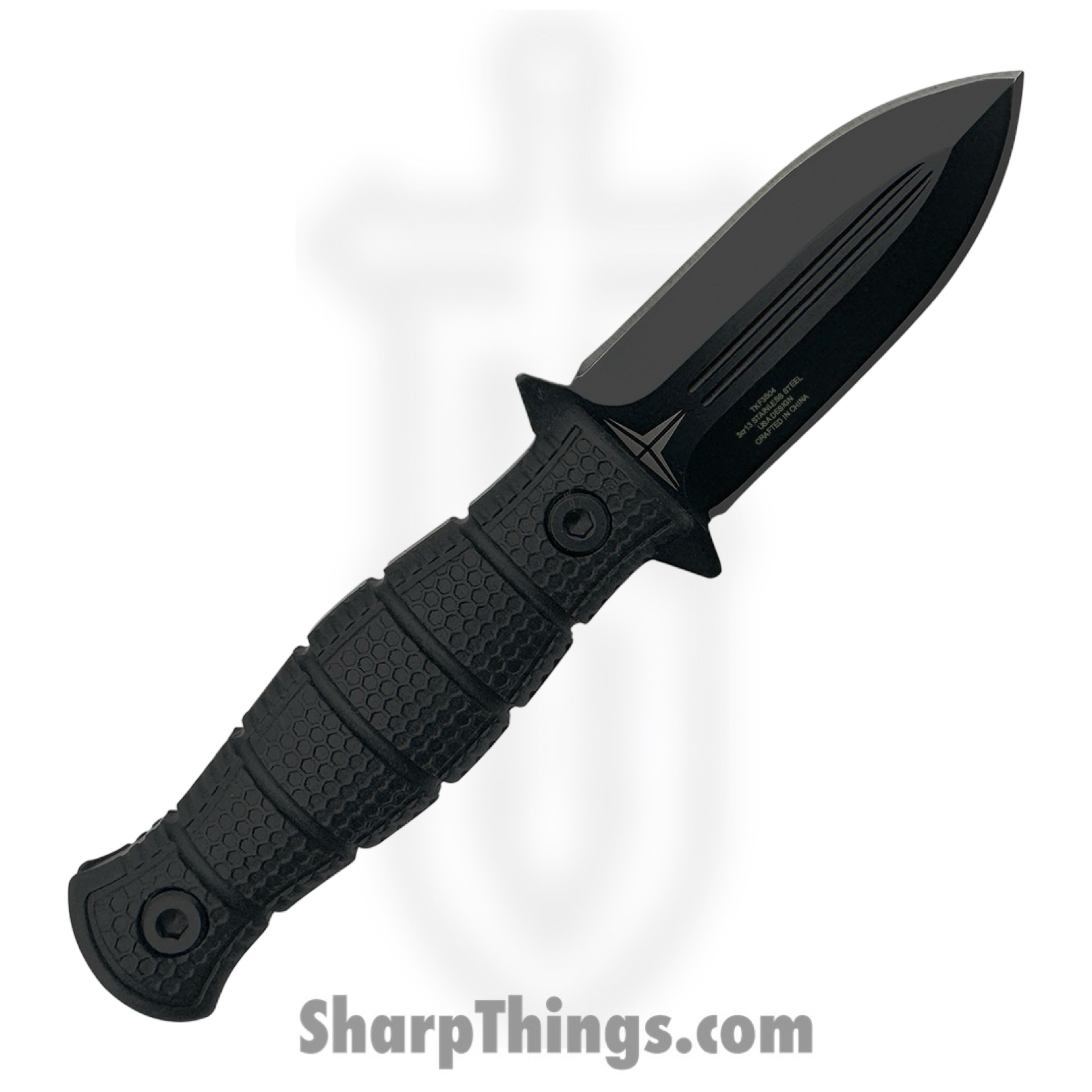 Takumitak - TKF3S04 - Little Buddy - Fixed Blade Knife - 3Cr13 SS Coated Spear Point - FRN - Black/ Coyote Tan - Image 2