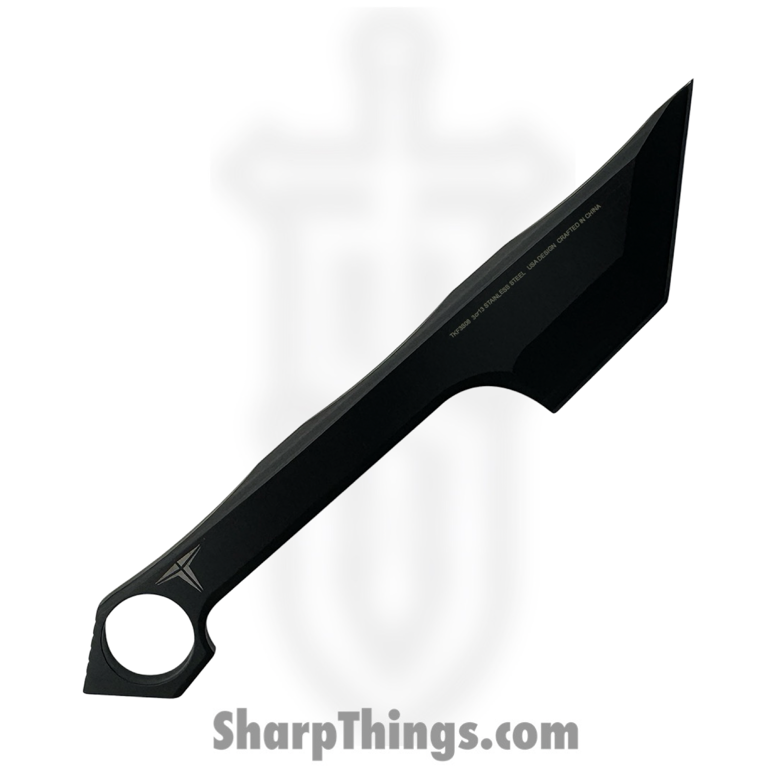 Takumitak - TKF3S08 - Hammerhead - Fixed Blade Knife - 3Cr13 SS Coated Straight Back - FRN - Black/ Coyote Tan - Image 2