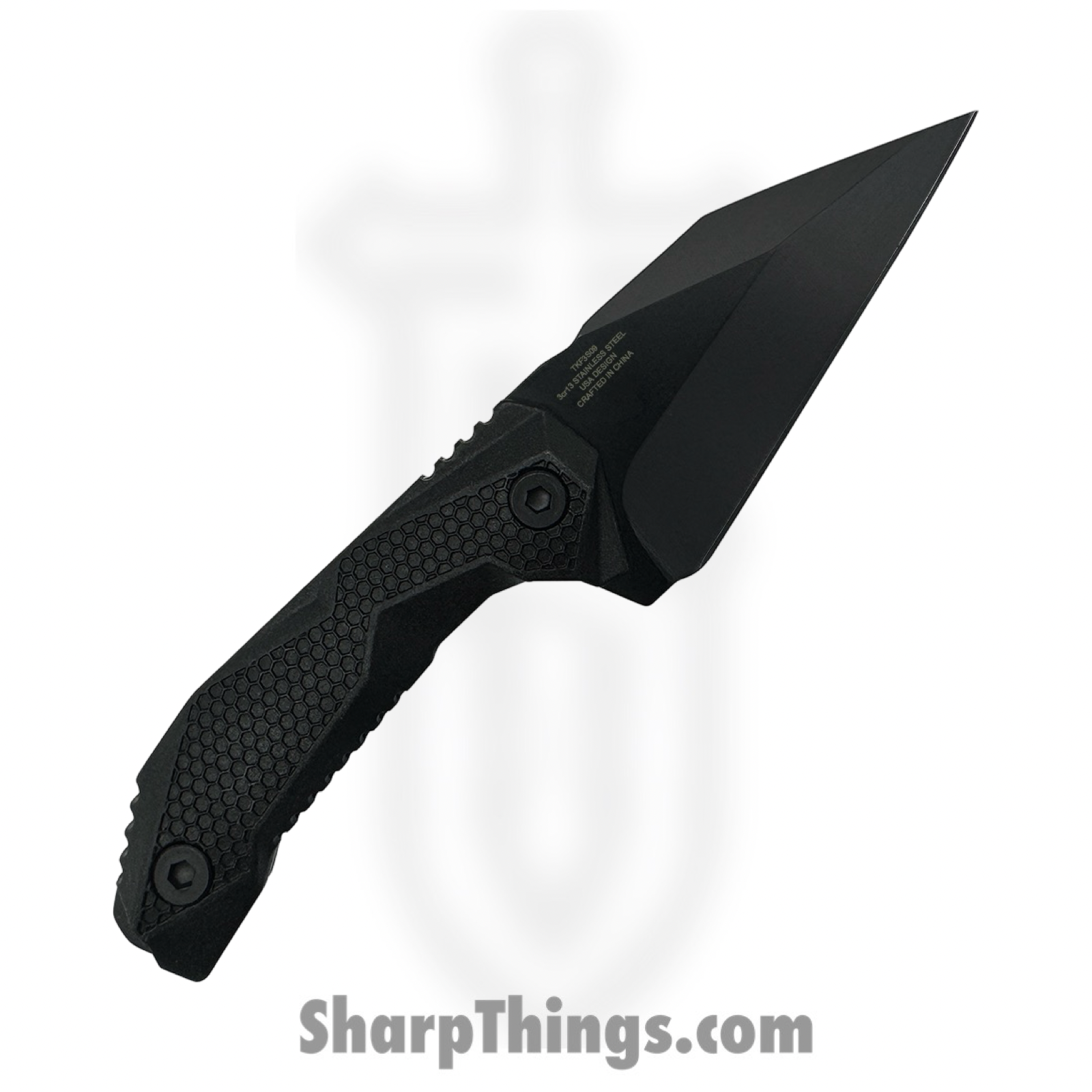 Takumitak - TKF3S09 - Sparky - Fixed Blade Knife - 3Cr13 SS Coated Wharncliffe - FRN - Black/ Coyote Tan - Image 2