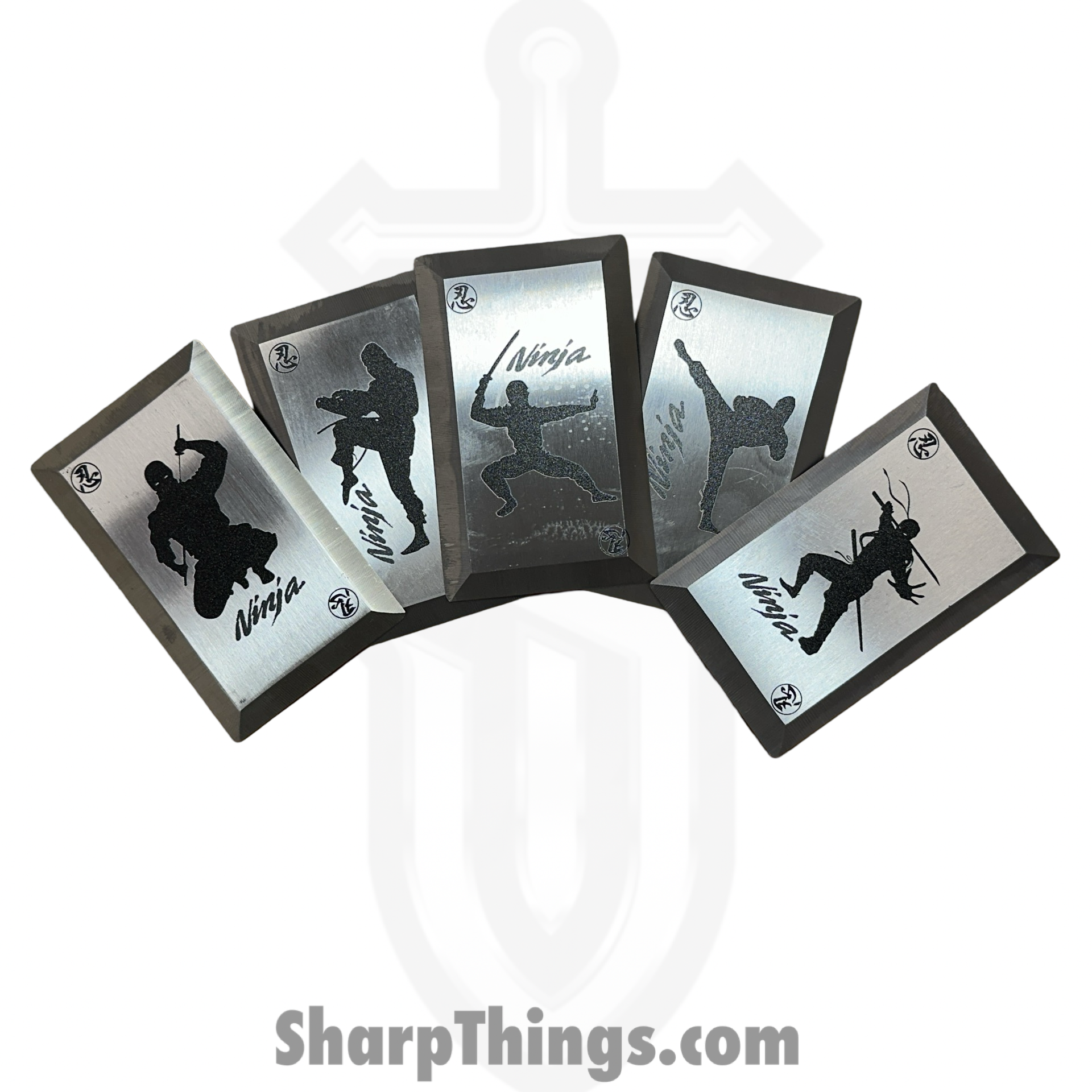 Tiger USA - TS-9112 - 5 Piece Ninja Throwing Cards with Nylon Case - Surgical Steel - Silver Black - Image 5
