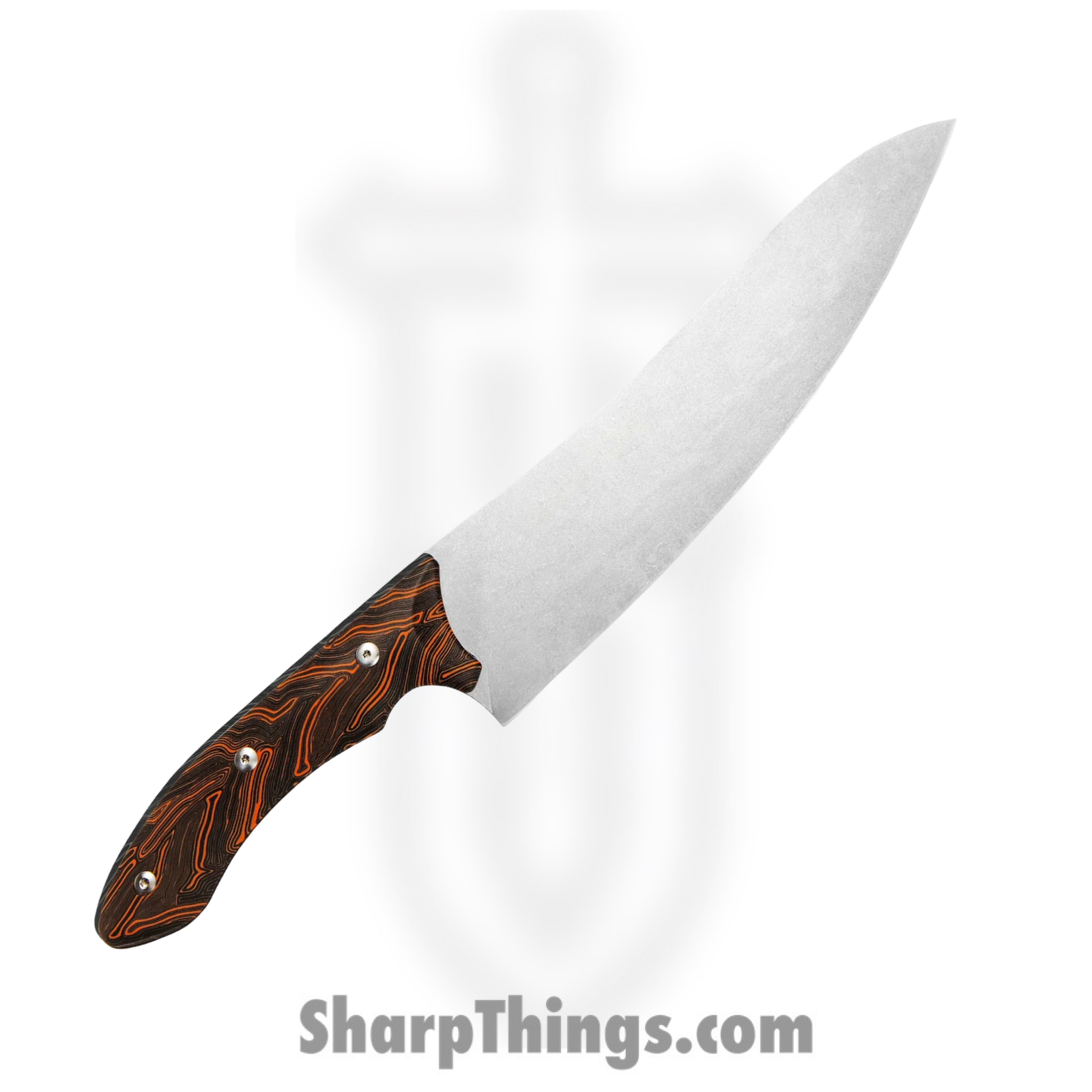 Xin Cutlery - XC144 - Tactical Style Chef's Knife - Fixed Blade Knife - Alloy Steel Stonewash - G10 - Black Orange - Image 2