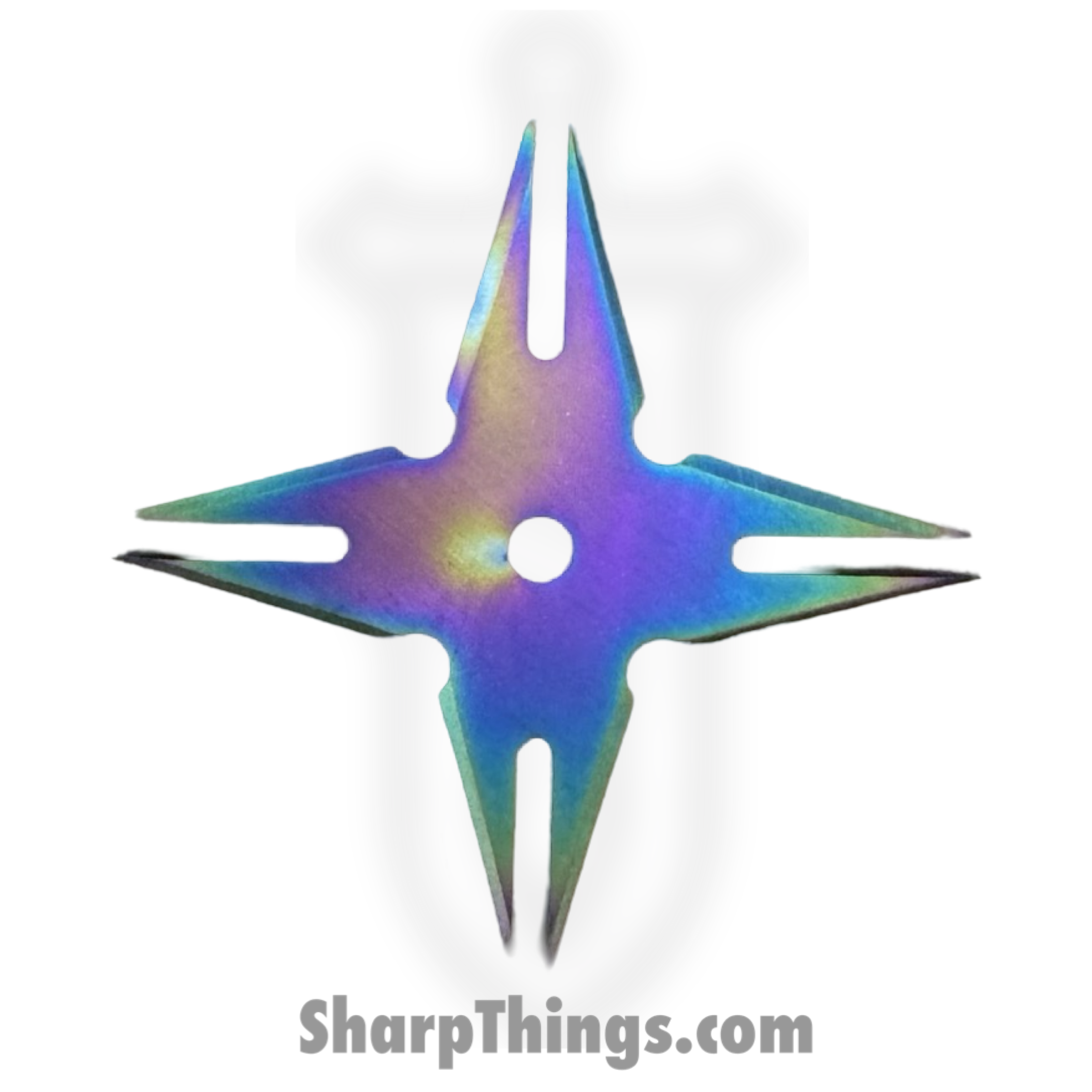 VOC - TS-9108-RB - 3 Piece Throwing Stars - Fixed Blade Knife - 1045 Surgical Steel - Rainbow - Image 5