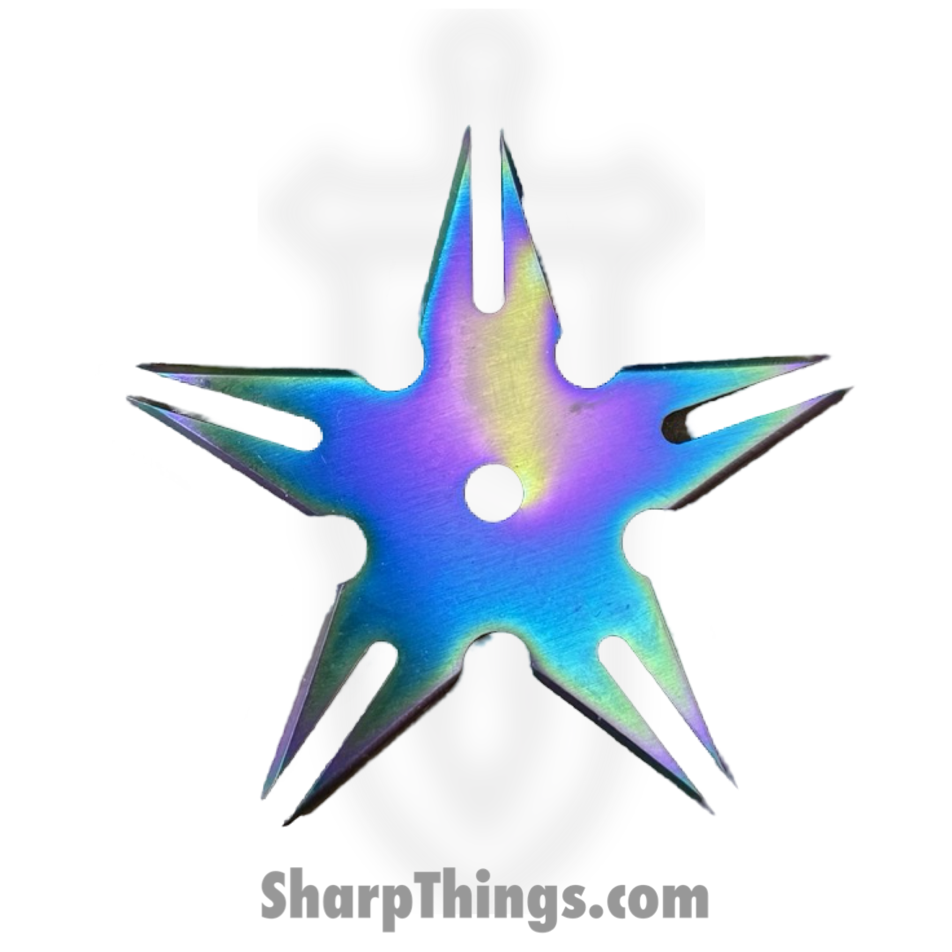 VOC - TS-9108-RB - 3 Piece Throwing Stars - Fixed Blade Knife - 1045 Surgical Steel - Rainbow - Image 4