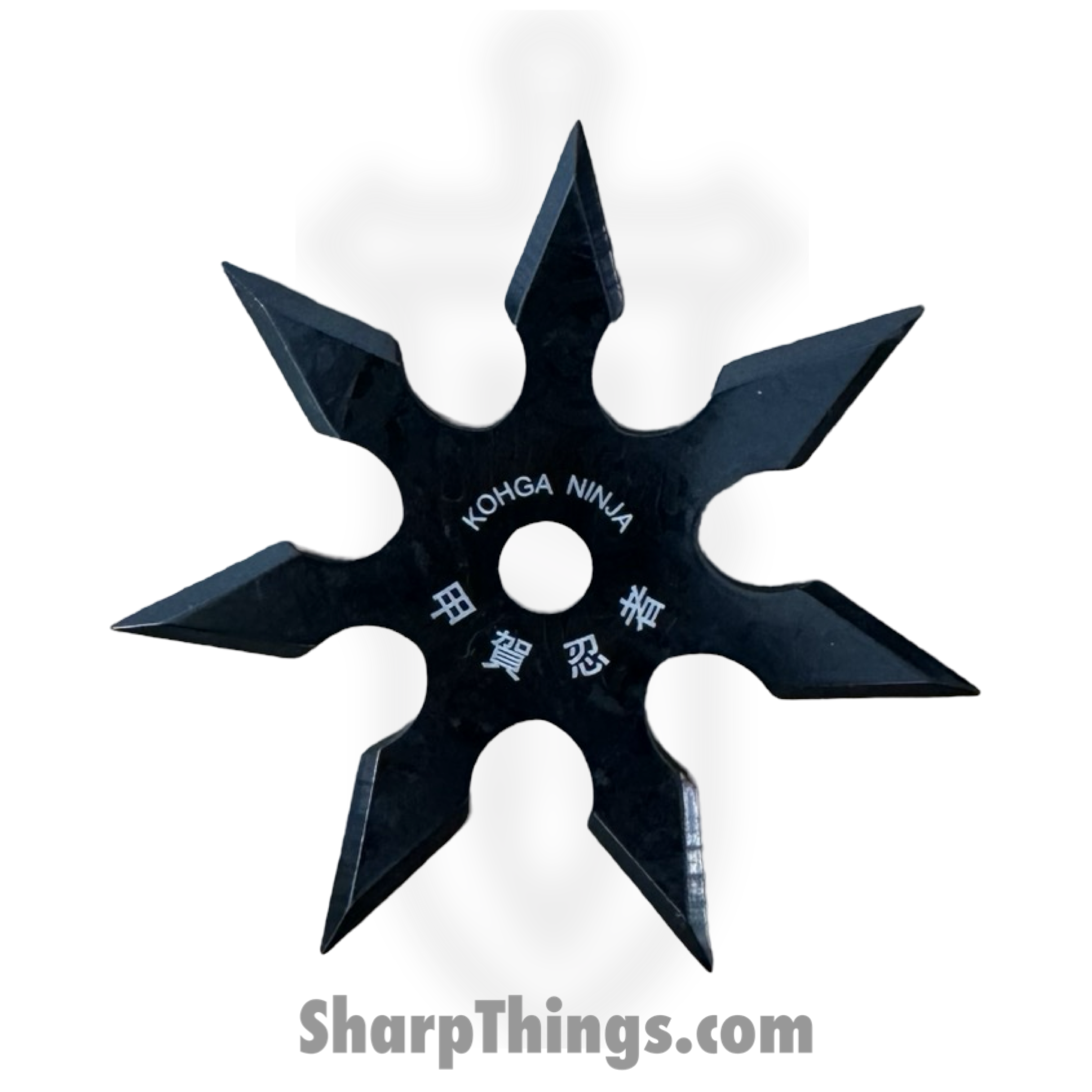 VOC - TS-9104-BK-4 - 4in 7 Point Ninja Shuriken Pack of 4 - Fixed Blade Knife - Surgical Steel - Black - Image 2