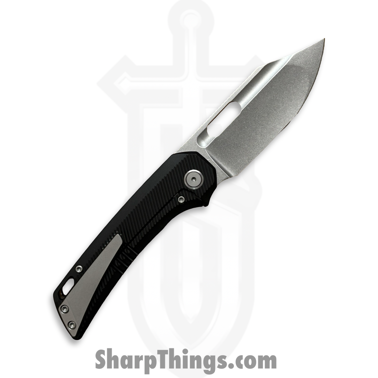 EMPEDC - EMP-REL-SW-BK - Relative Framelock - Folding Knife - CPM MagnaCut Stonewash Bowie - Titanium - Black - Image 2