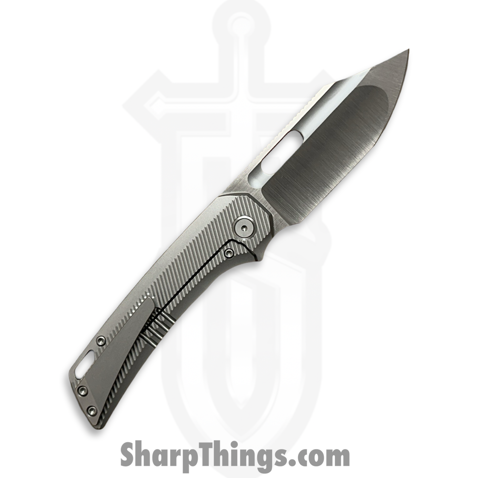 EMPEDC - EMP-REL-SA-BST - Relative Framelock - Folding Knife - CPM MagnaCut Satin Bowie - Titanium - Natural - Image 2