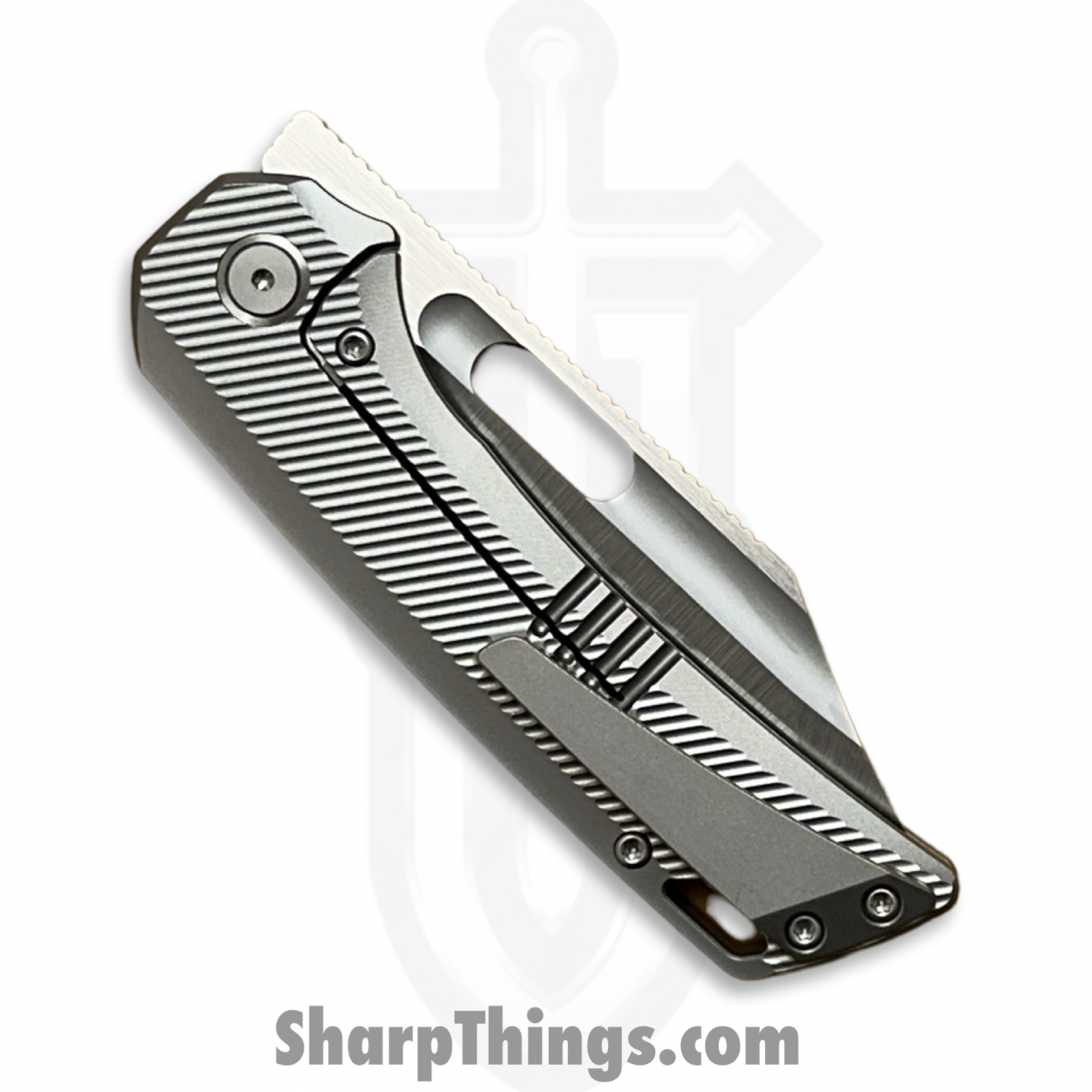EMPEDC - EMP-REL-SA-BST - Relative Framelock - Folding Knife - CPM MagnaCut Satin Bowie - Titanium - Natural - Image 8