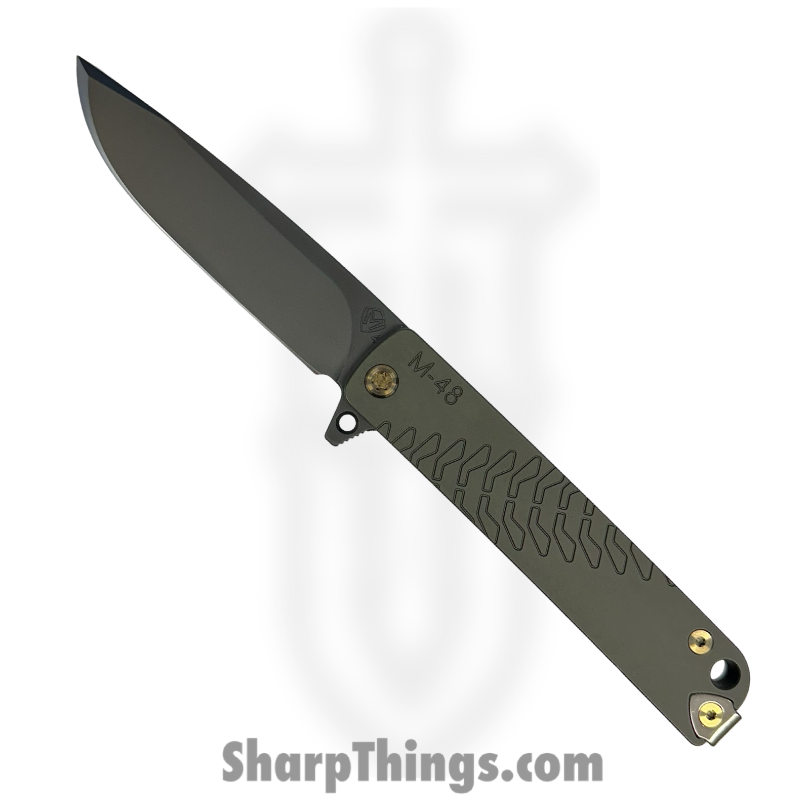 Medford Knife and Tool - MK2124PQ-40PV-T1C1-Q4 - M-48 - Folding Knife - S45VN Coated Drop Point - Titanium - Green
