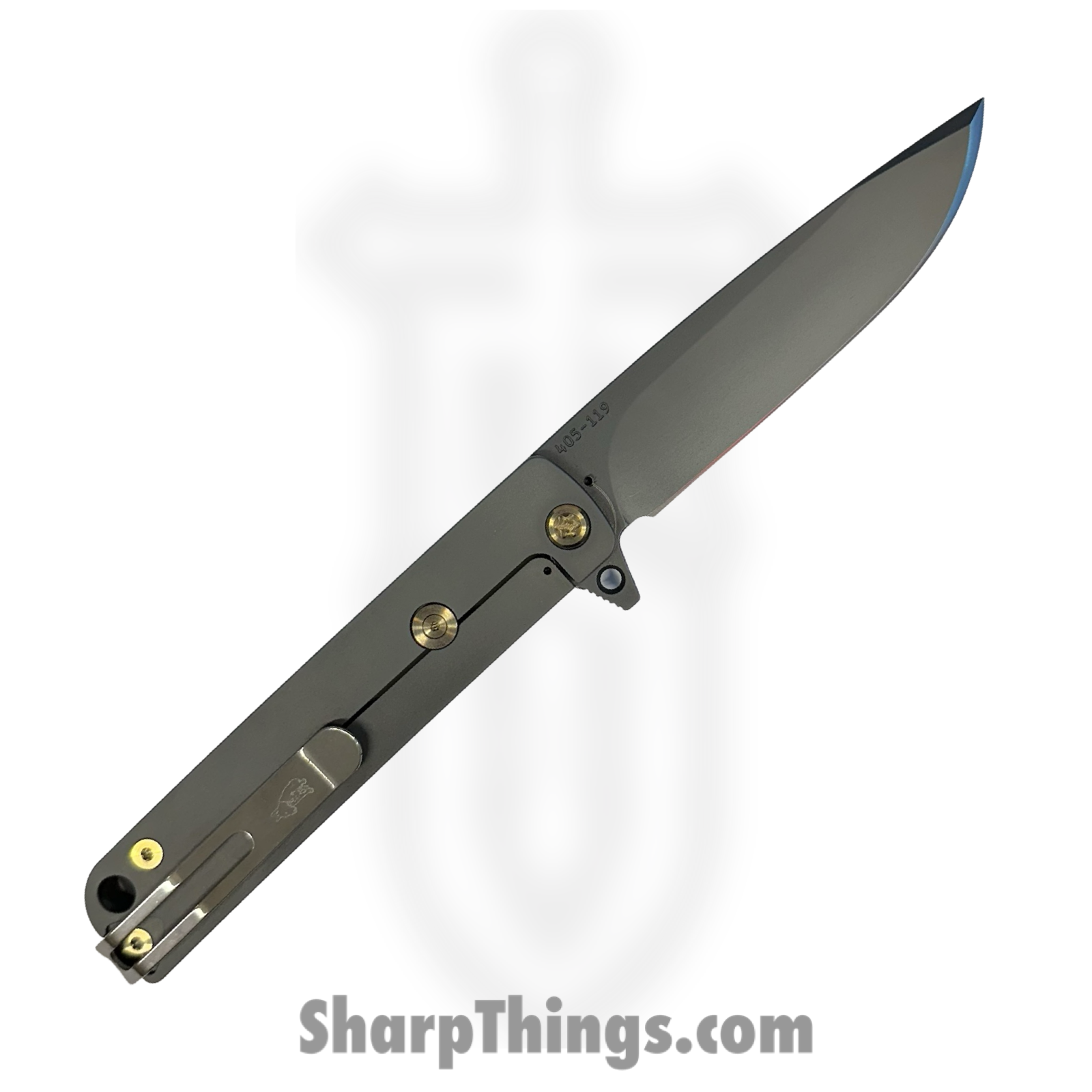 Medford Knife and Tool - MK2124PQ-40PV-T1C1-Q4 - M-48 - Folding Knife - S45VN Coated Drop Point - Titanium - Green - Image 2