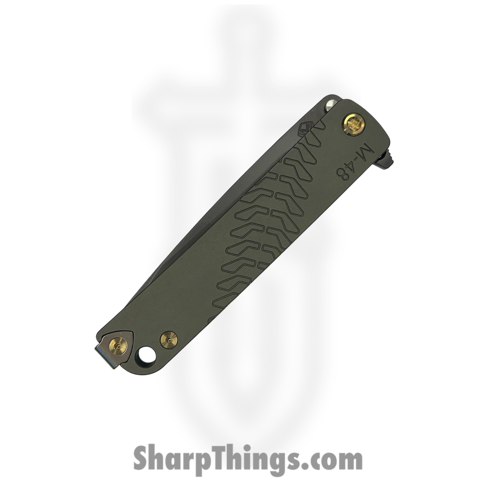 Medford Knife and Tool - MK2124PQ-40PV-T1C1-Q4 - M-48 - Folding Knife - S45VN Coated Drop Point - Titanium - Green - Image 3