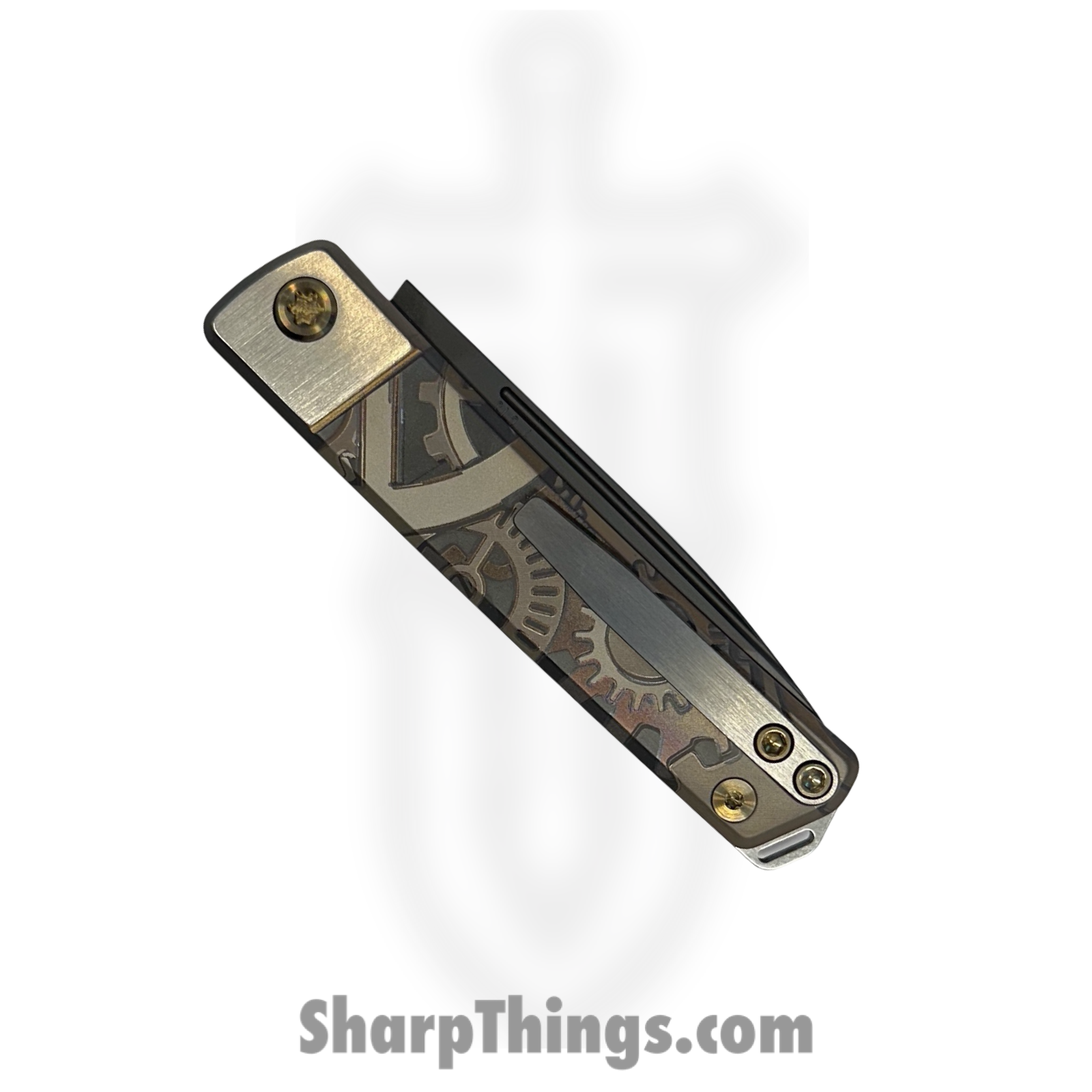 Medford Knife and Tool - MK2114PT-30PV-T1CP-Q4 - Gentleman Jack 2 - Folding Knife - S45VN Coated Tanto - Titanium "SteamPunk" - Black Tan - Image 4